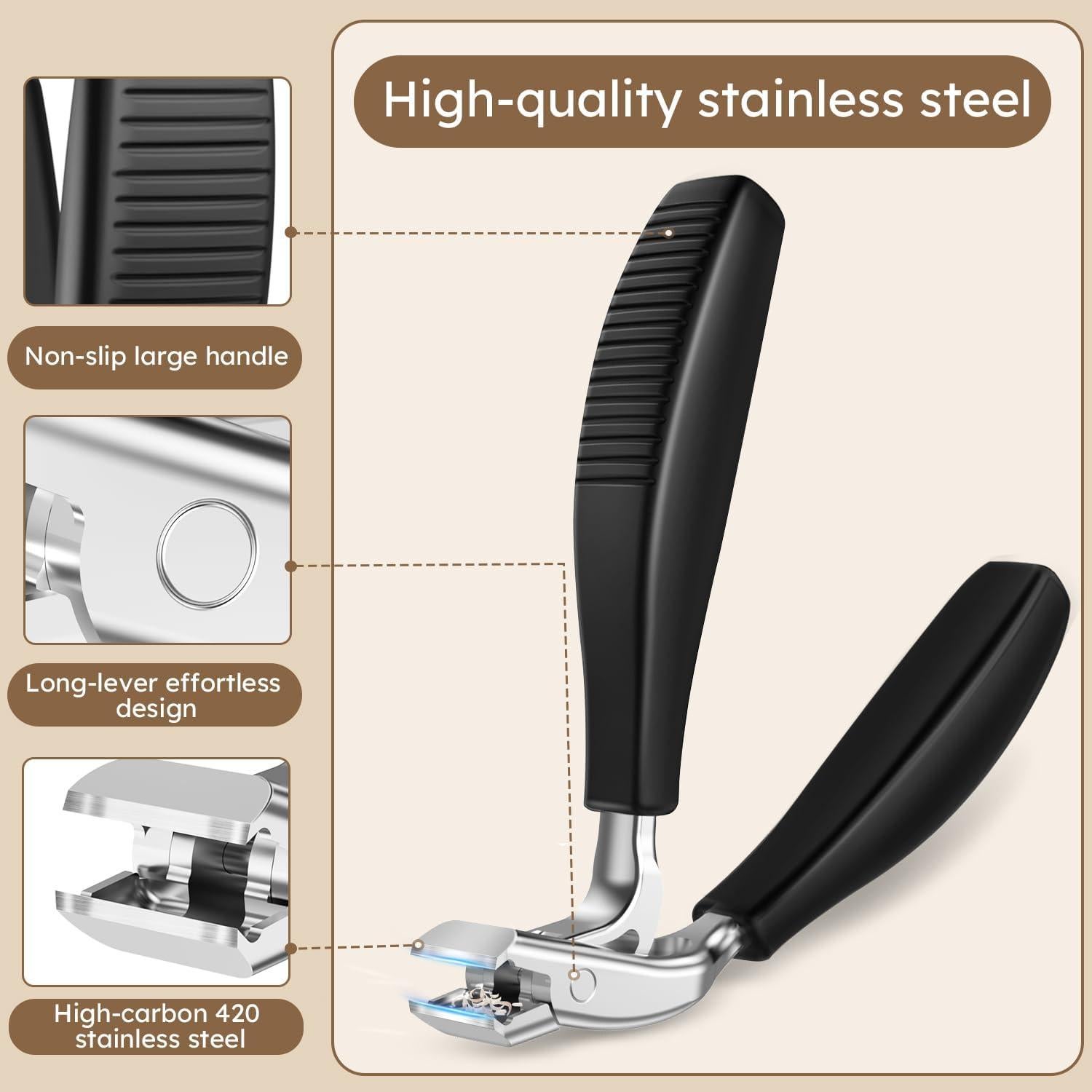 Cortauñas Angulado Nailysor para Uñas Gruesas - Mango Antideslizante