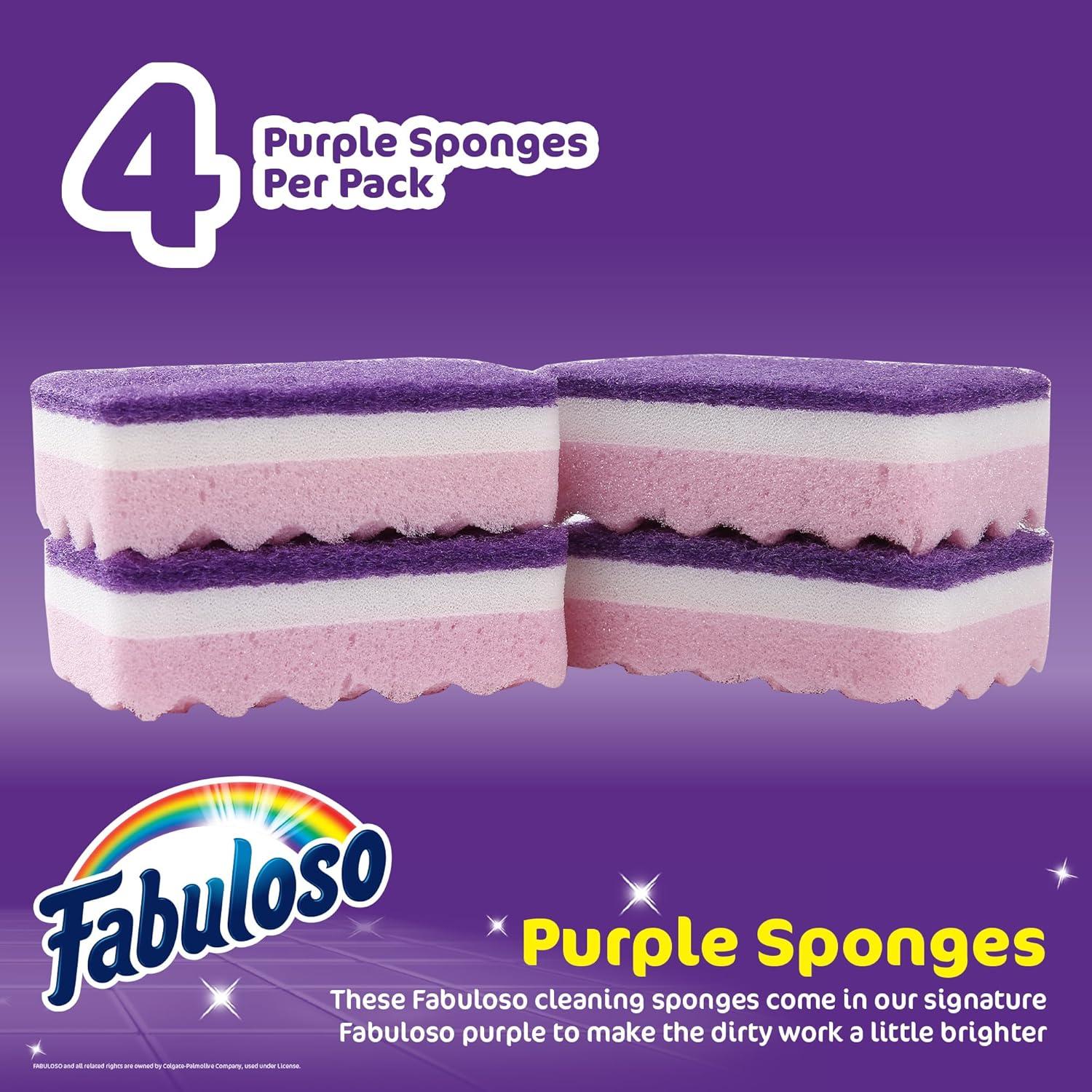 Esponjas Fabuloso Morado - 4 Unidades Sin Rayones 107mm