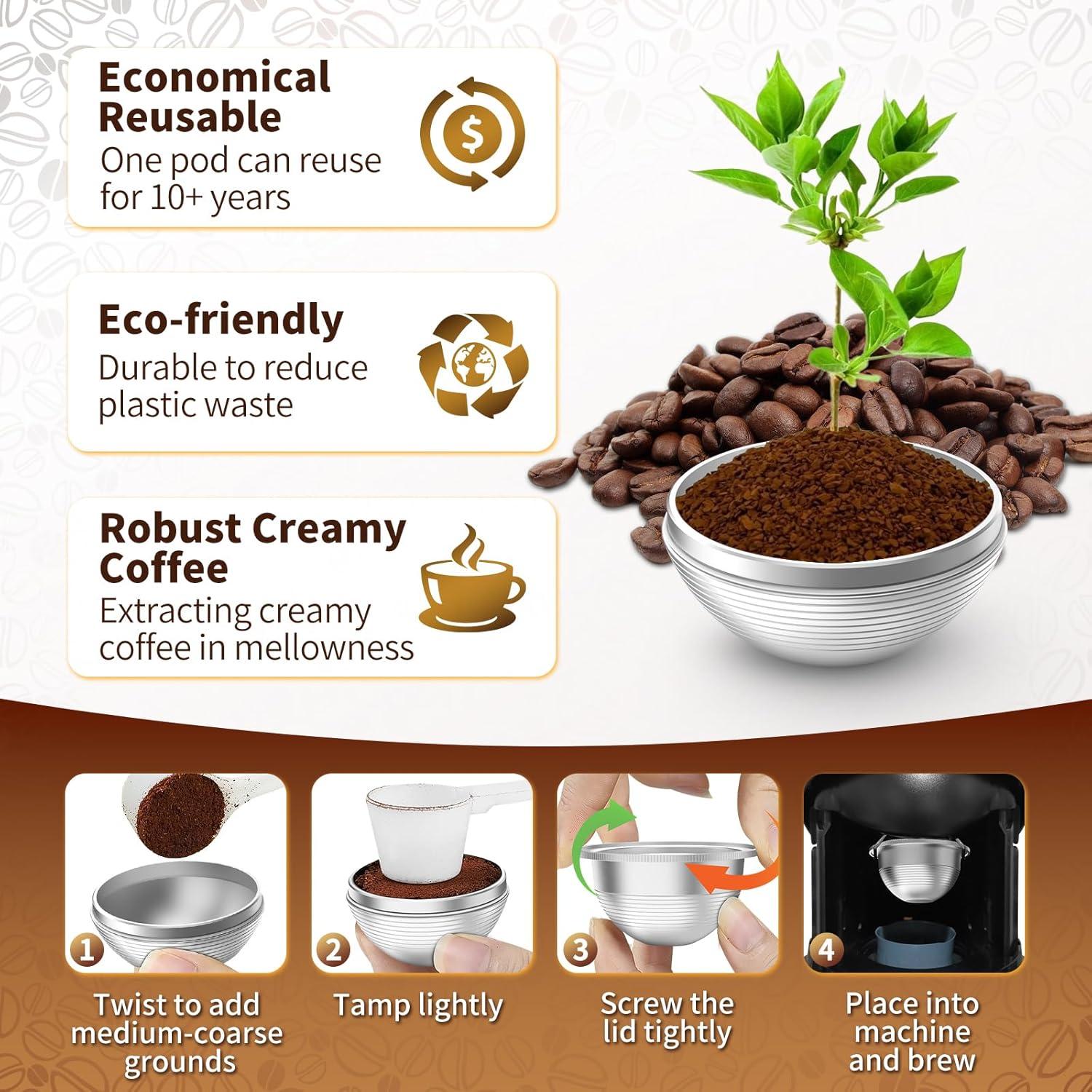 Cápsulas Reutilizables AANQQ para Nespresso Vertuo 70.9 g