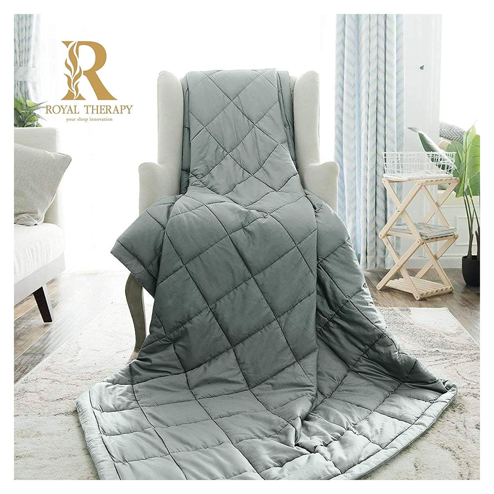 Manta con peso Royal Therapy 122x198cm 9kg Algodón Aguamarina