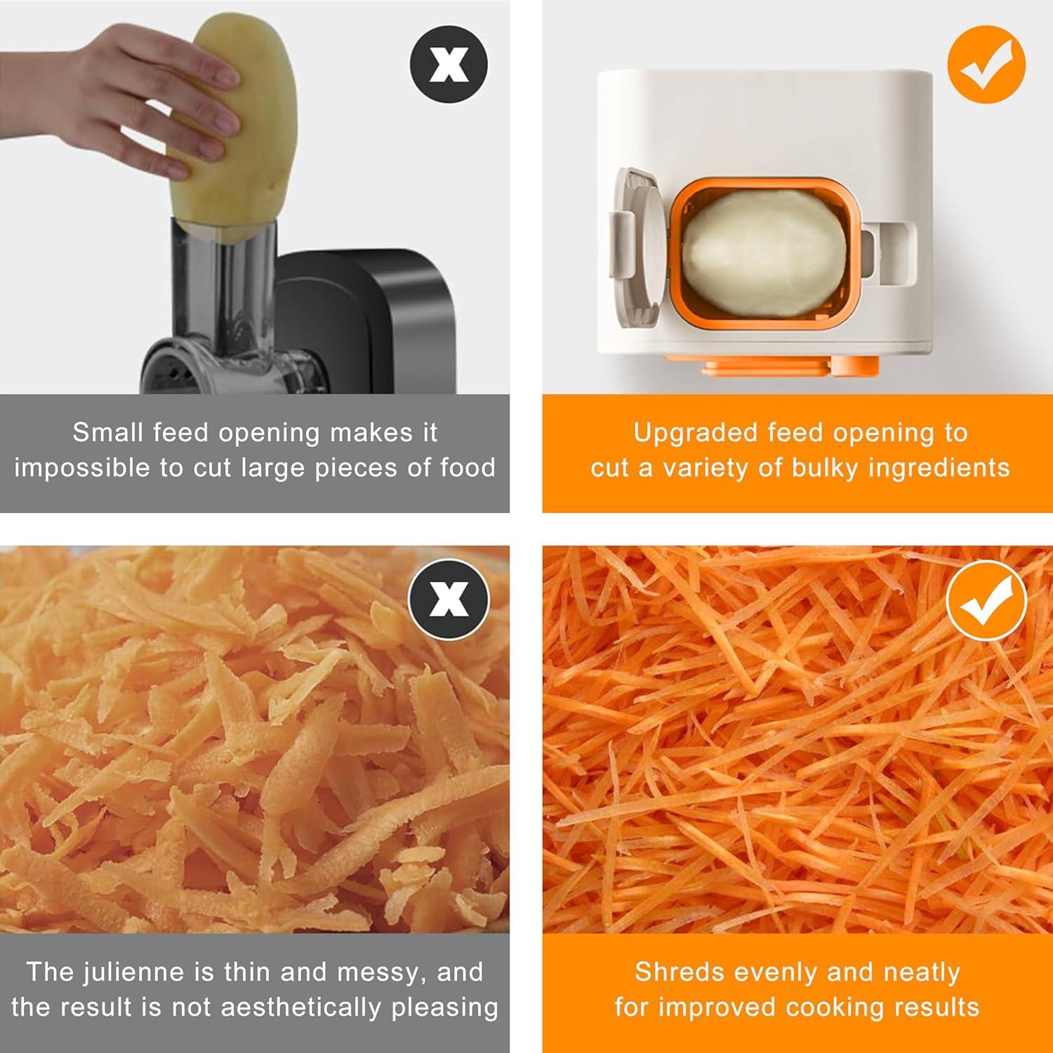 Rallador Eléctrico 5 en 1 LAZYFOX - Cuchillas Acero Inoxidable