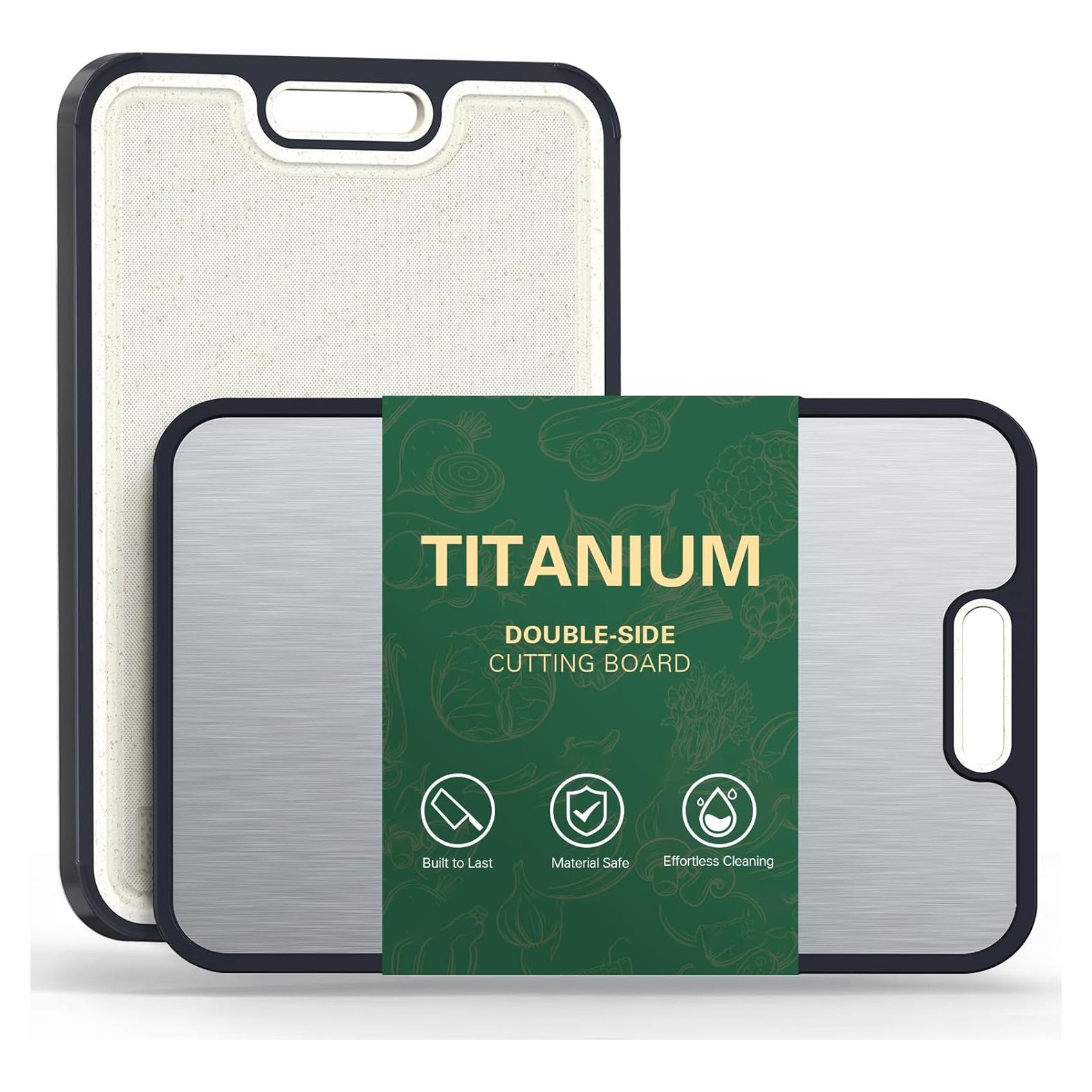 Tabla de Cortar Doble Cara Titanio Submuon 38.4x26.4cm Negra