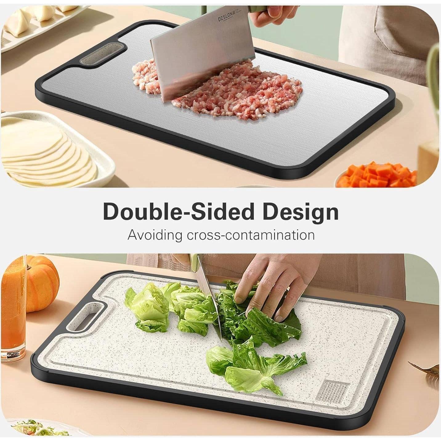 Tabla de Cortar Doble Cara Titanio Submuon 38.4x26.4cm Negra