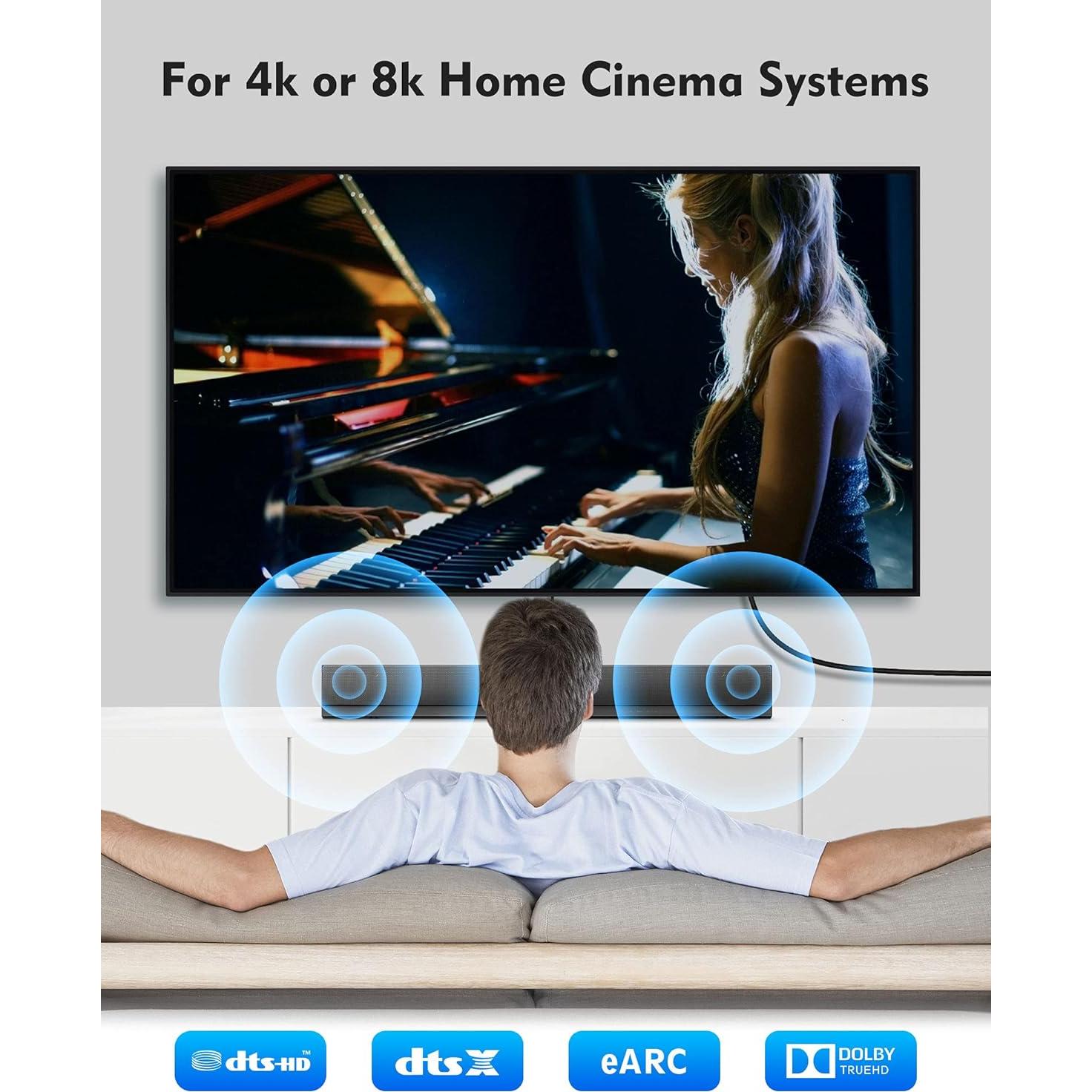 Cable HDMI ARC Silkland 1.0M 18Gbps eARC para TV y sonido