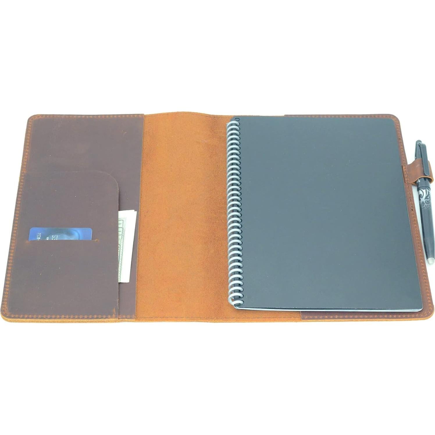 Cubierta de Cuaderno de Cuero YIYUS A4 Marrón para Rocketbook