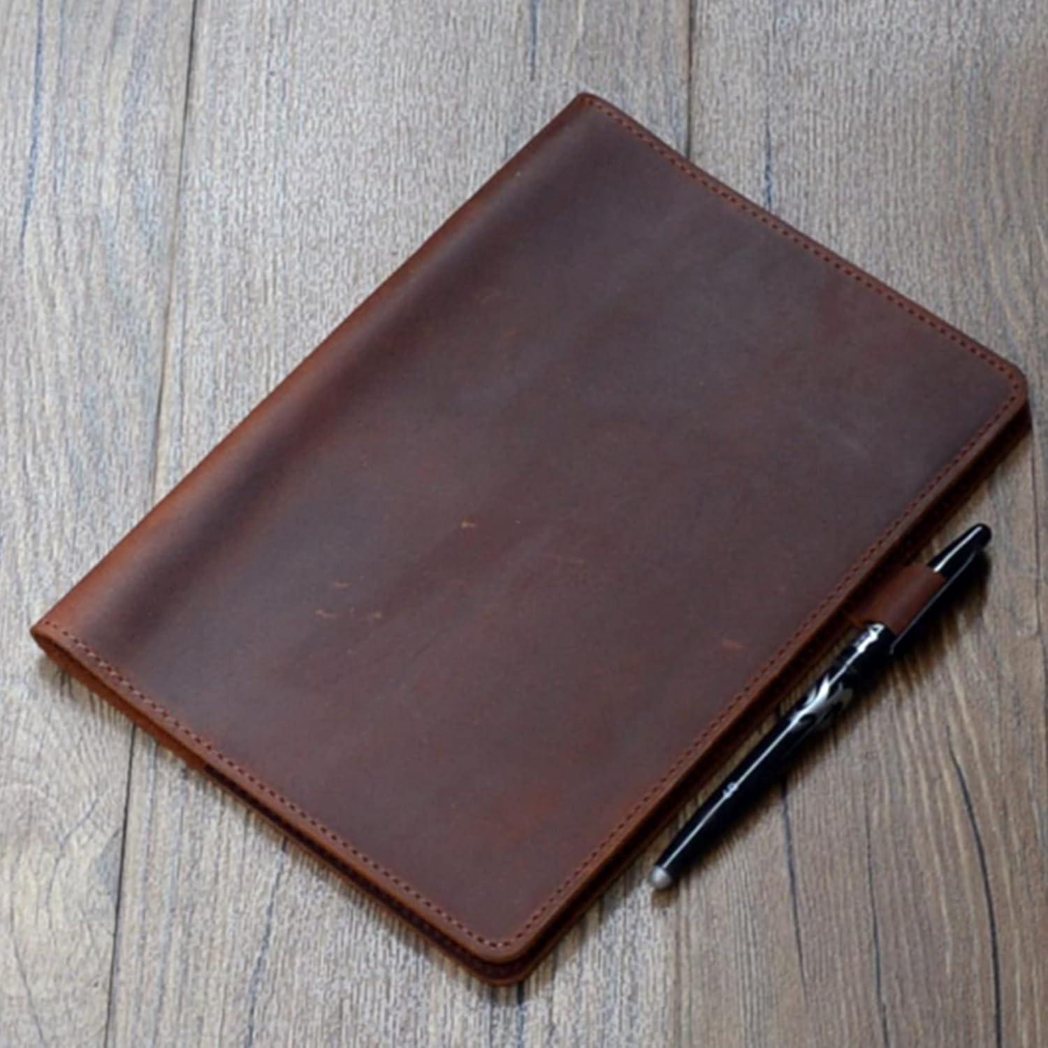 Cubierta de Cuaderno de Cuero YIYUS A4 Marrón para Rocketbook