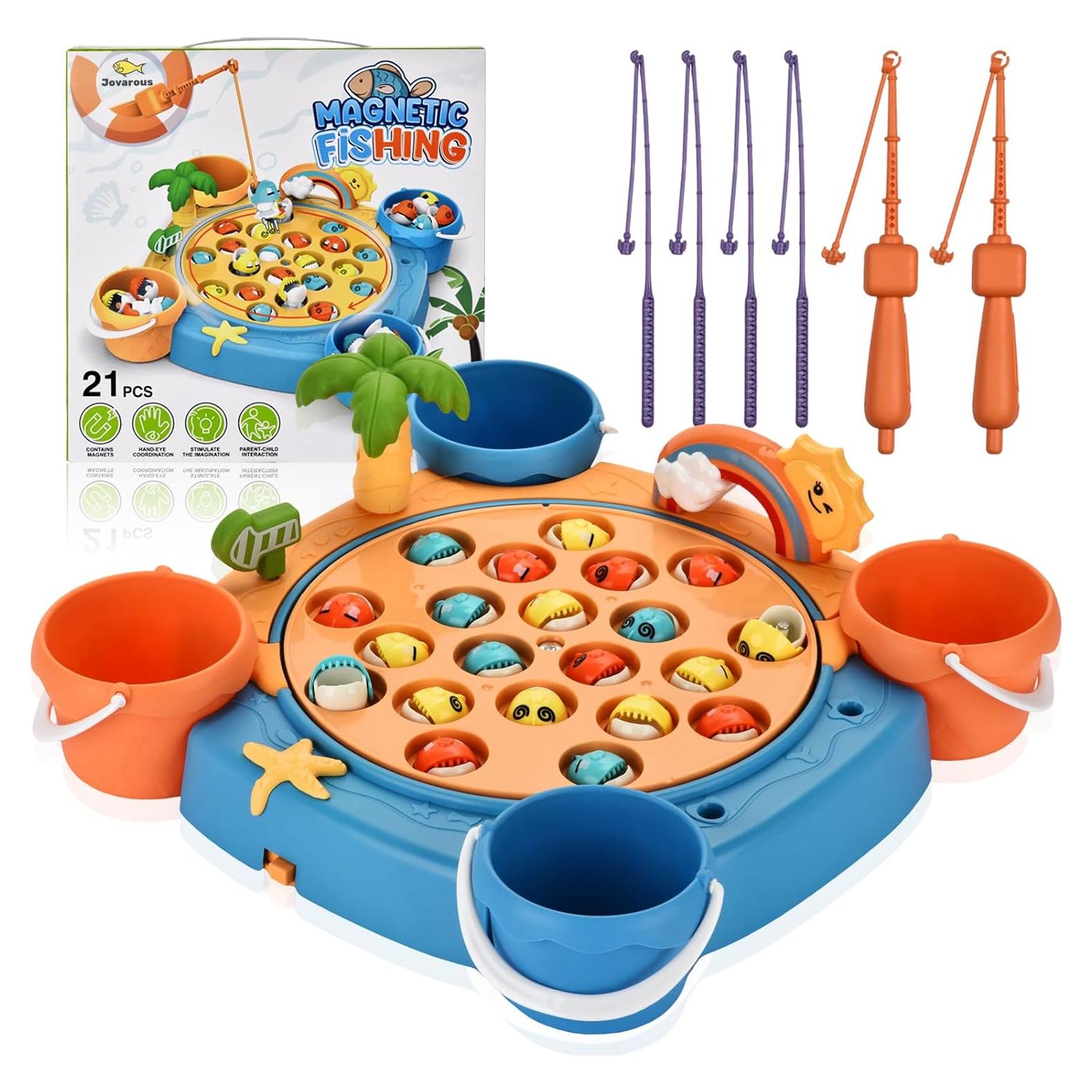 Juego de Pesca Magnético Jovarous - 21 Peces y 6 Cañas