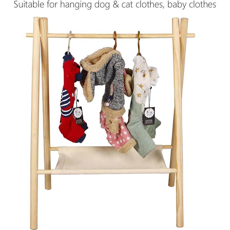 Perchero de Madera Morimoe Mediano Beige para Mascotas y Bebés