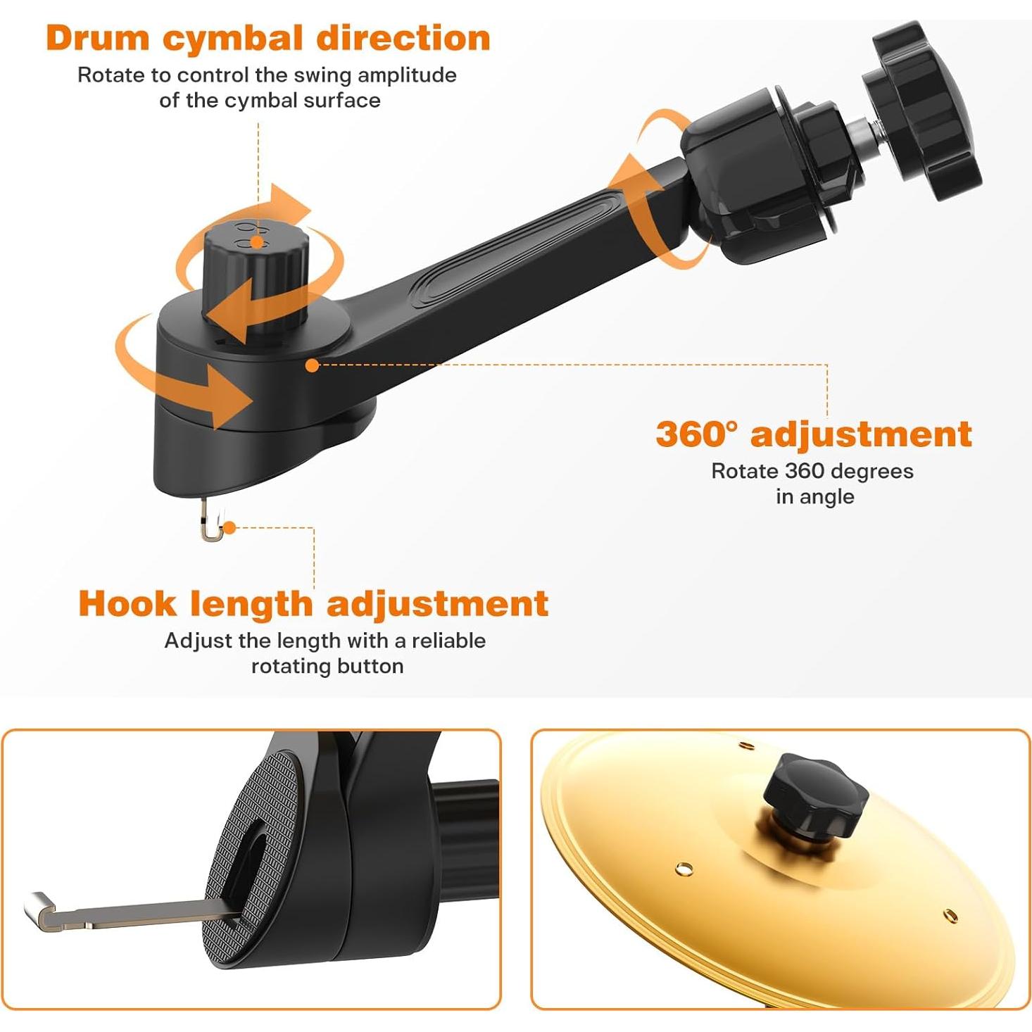 Cymbal de Aire para Auto Chfory Oro - Mini Platillos y Baqueta
