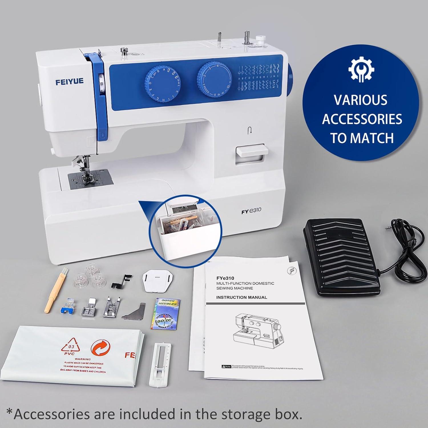 Máquina de Coser Eléctrica FEIYUE FYe310 con Pedal y 25 Puntos