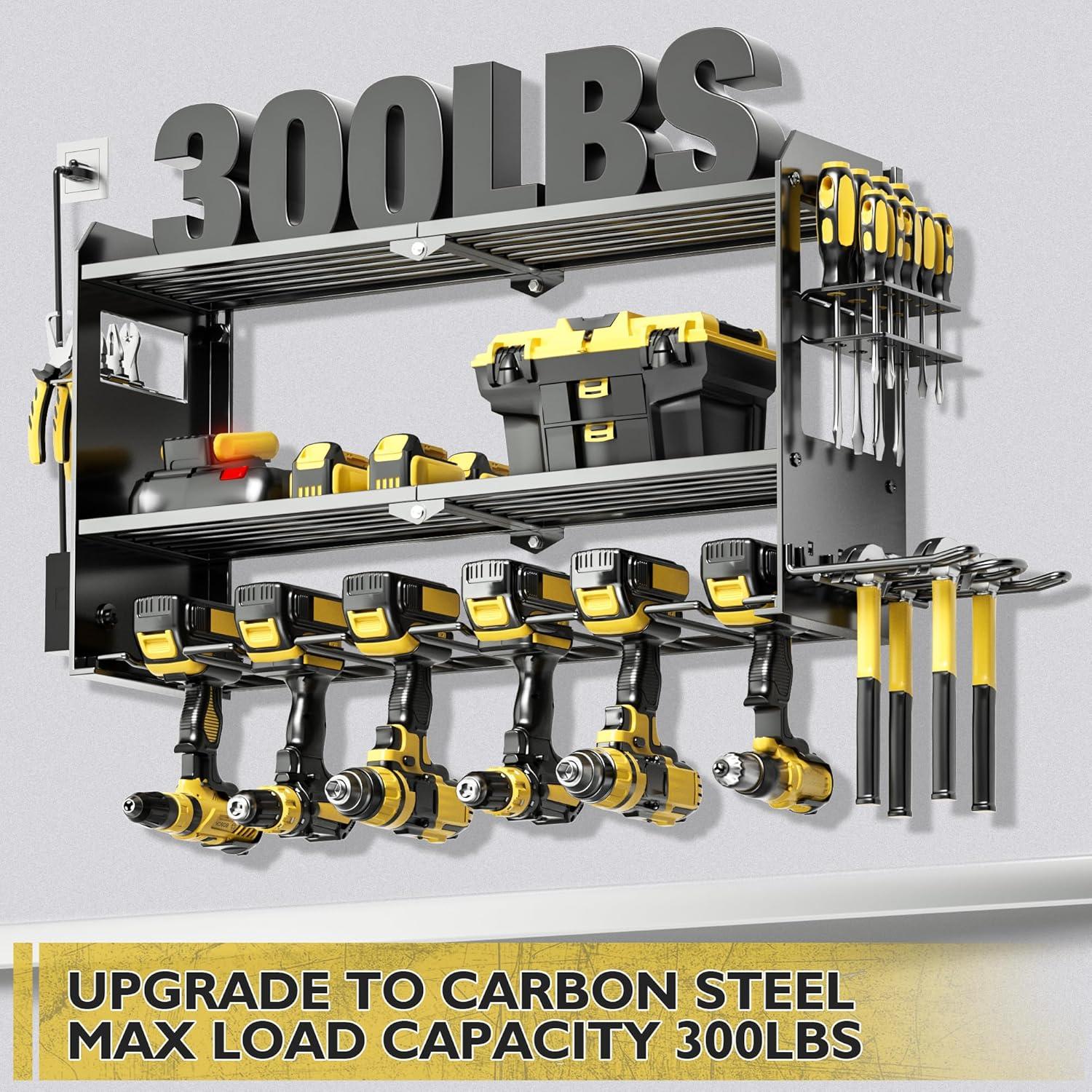 Organizador de Herramientas de Pared MASSOOAN con Toma de Corriente