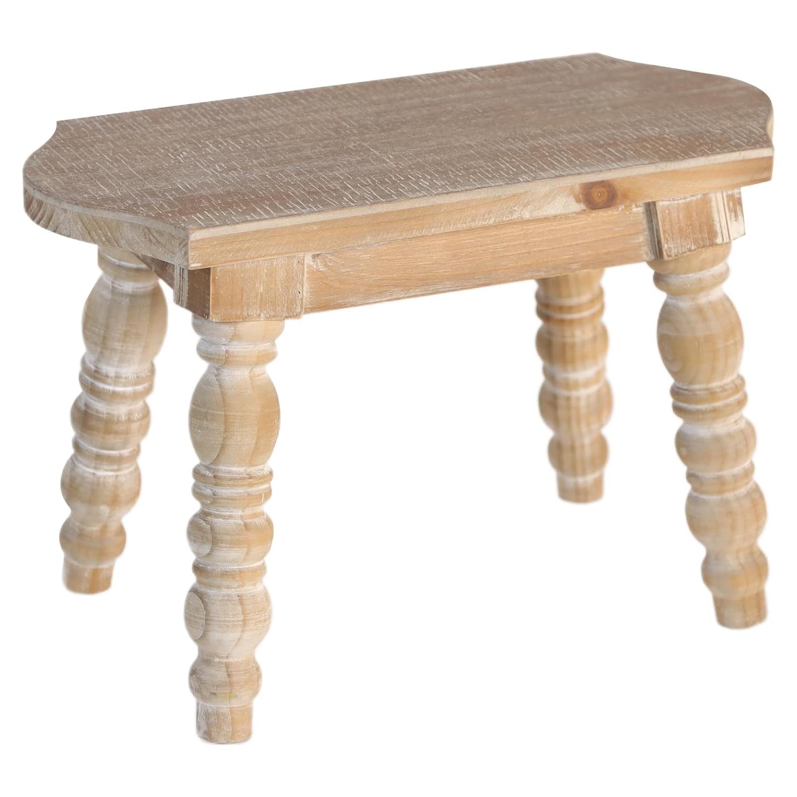 Taburete de Madera Natural Dwellington 40x19.5x26.5 cm