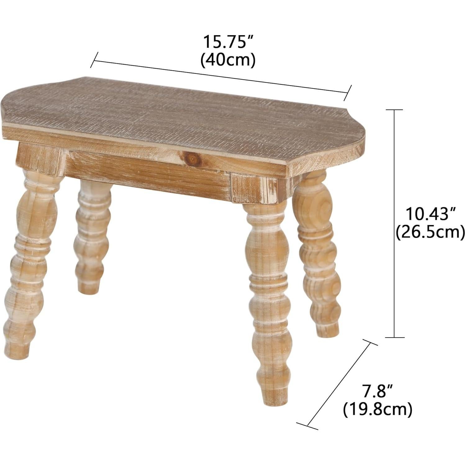 Taburete de Madera Natural Dwellington 40x19.5x26.5 cm