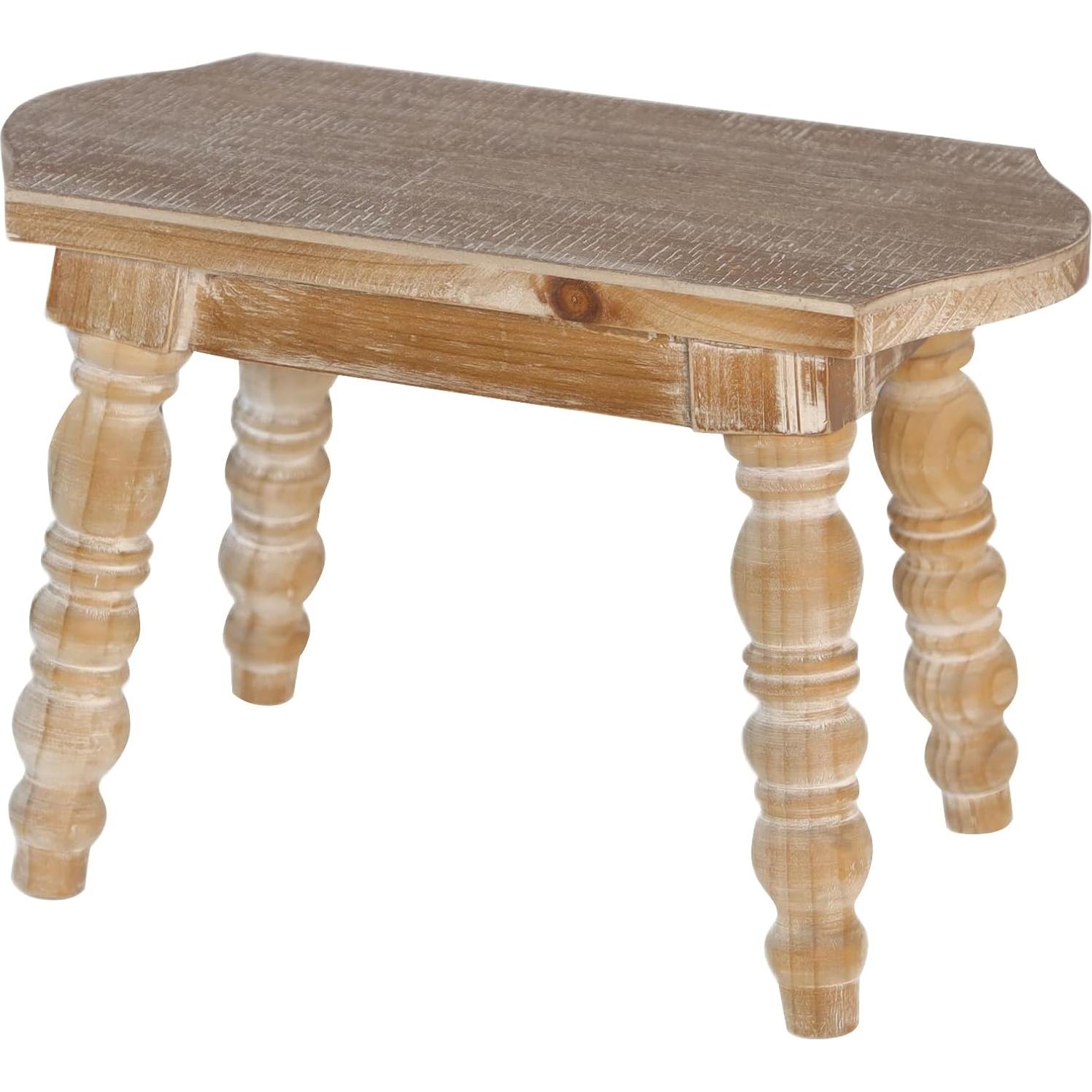 Taburete de Madera Natural Dwellington 40x19.5x26.5 cm