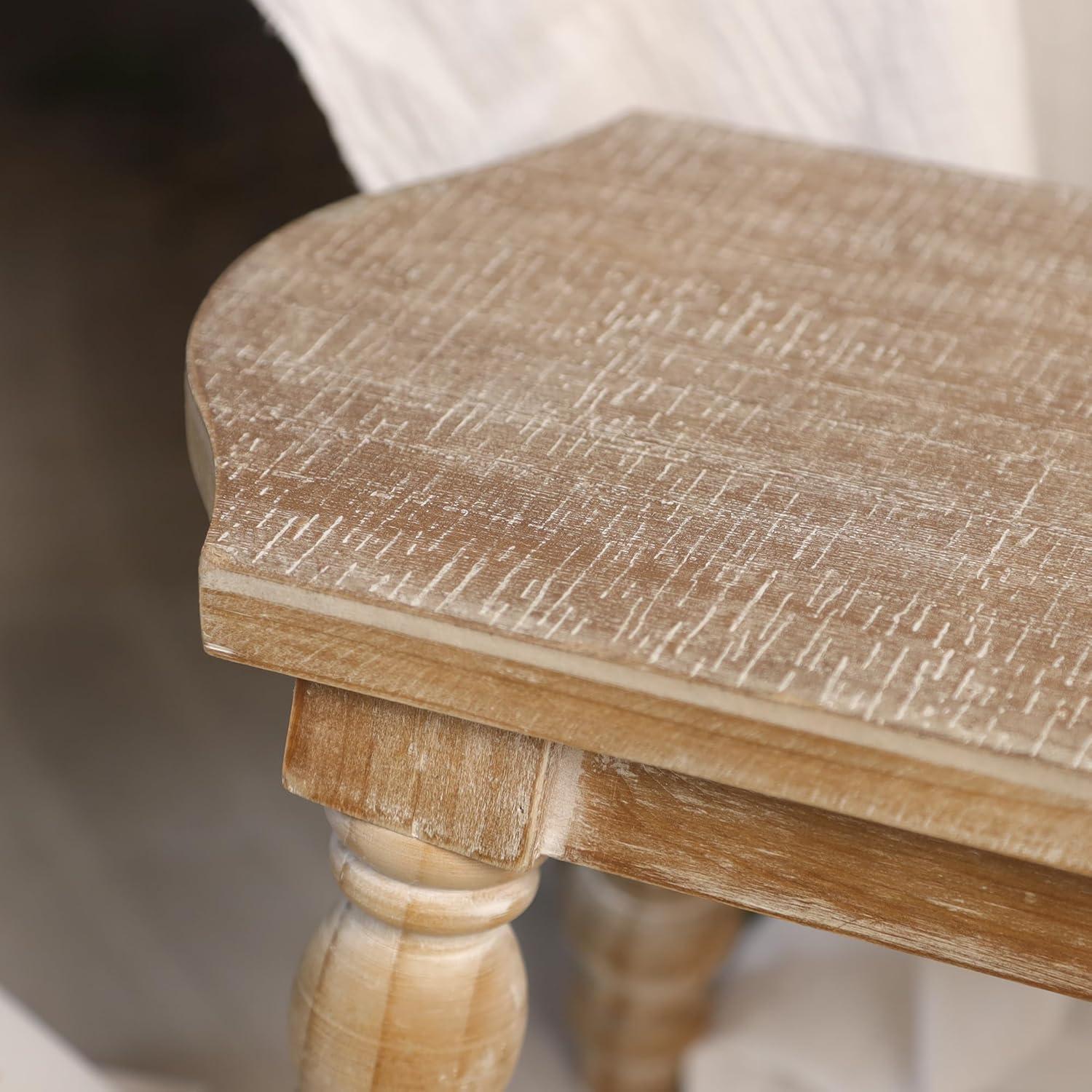 Taburete de Madera Natural Dwellington 40x19.5x26.5 cm