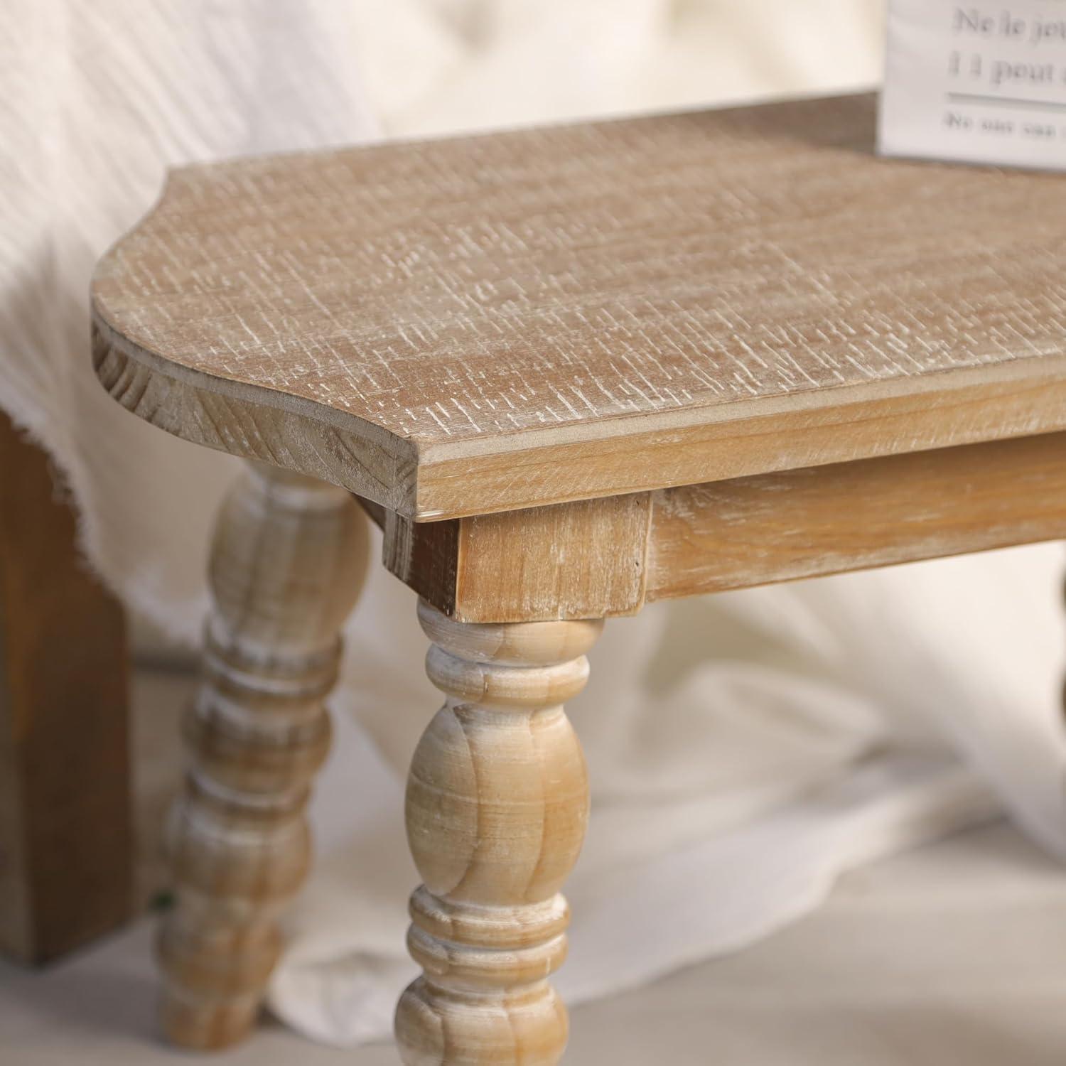 Taburete de Madera Natural Dwellington 40x19.5x26.5 cm