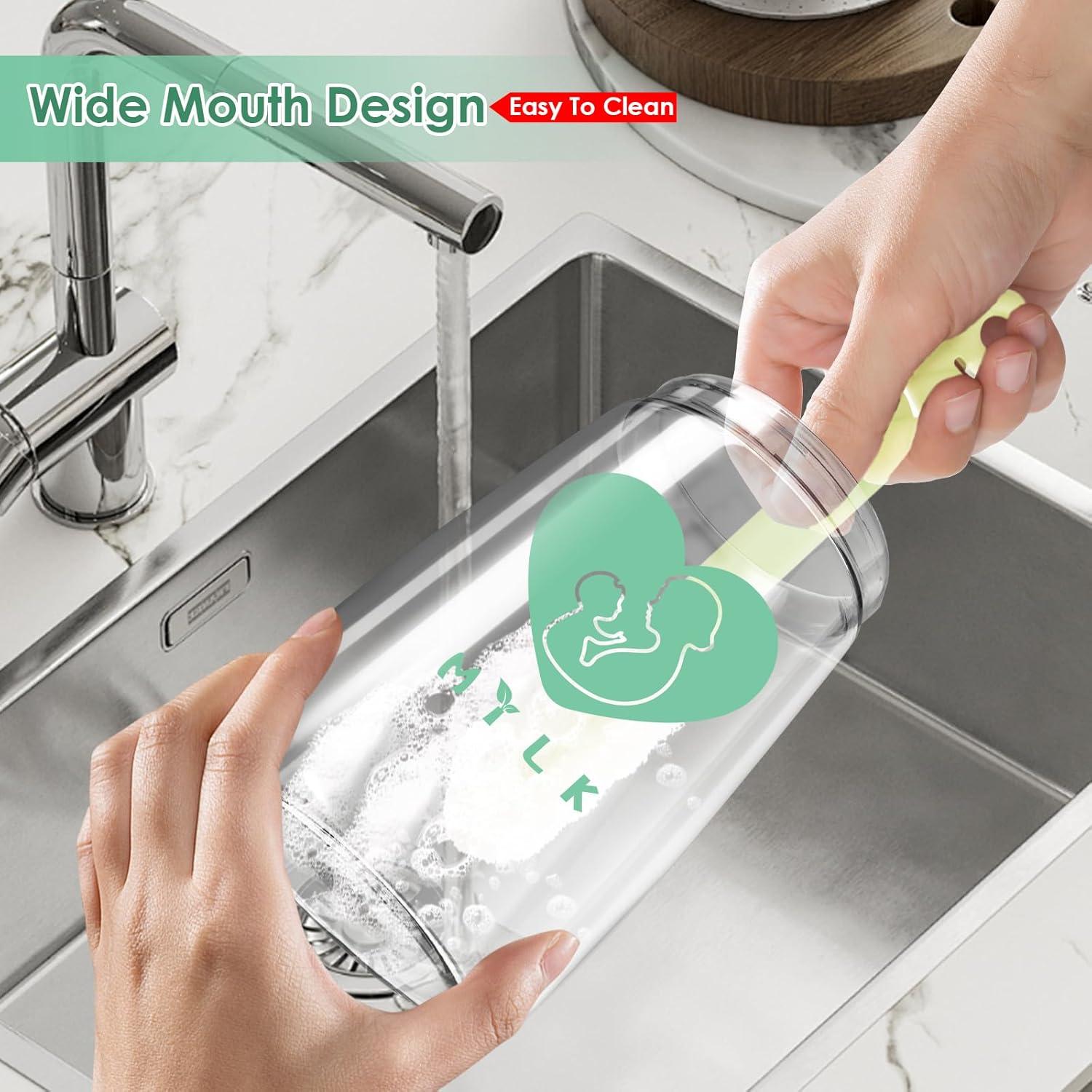 Jarra de Leche Materna de Vidrio Mason 32 oz Hermética Verde