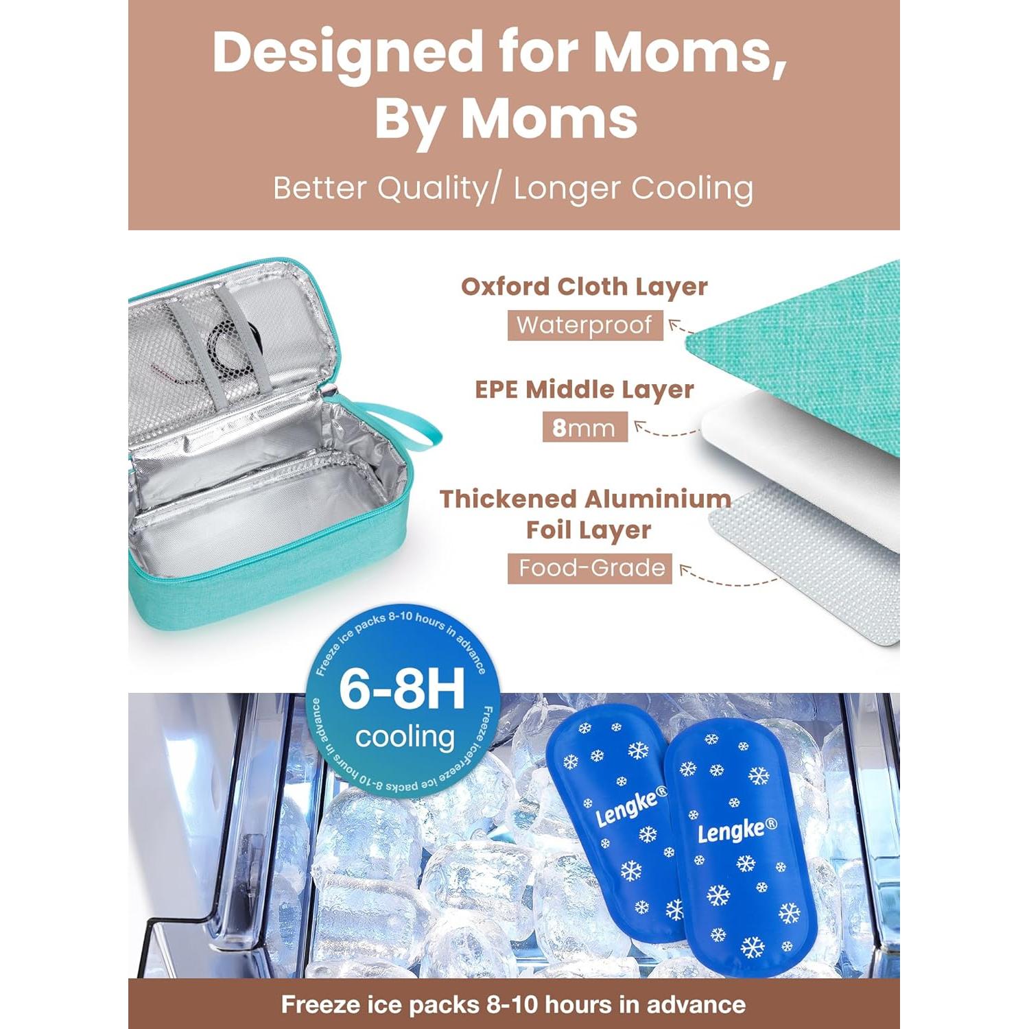 Bolsa Enfriadora de Leche Materna WIBOND Verde Claro 6-8 Bolsas