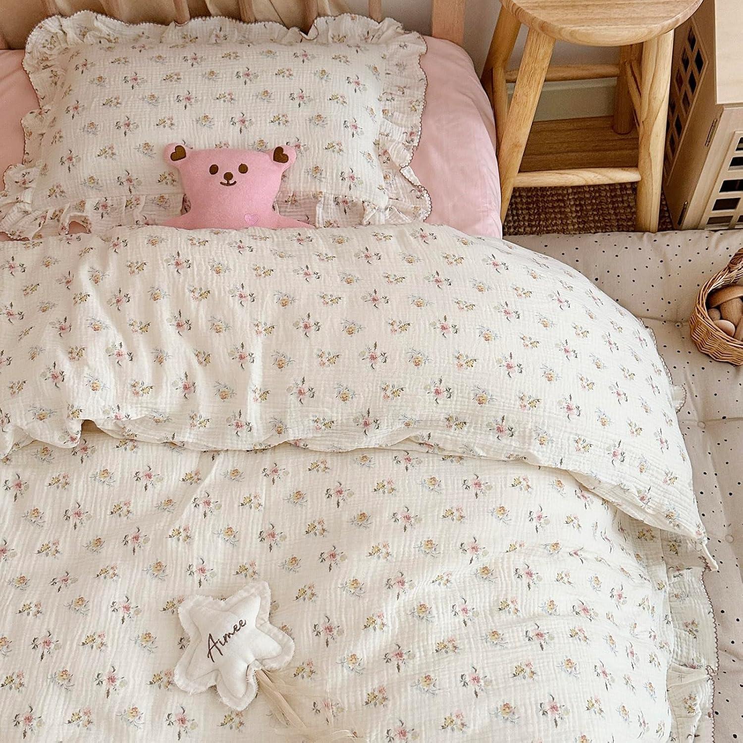 Cubierta de Edredón de Muselina AOJIM 119x150 cm Floral