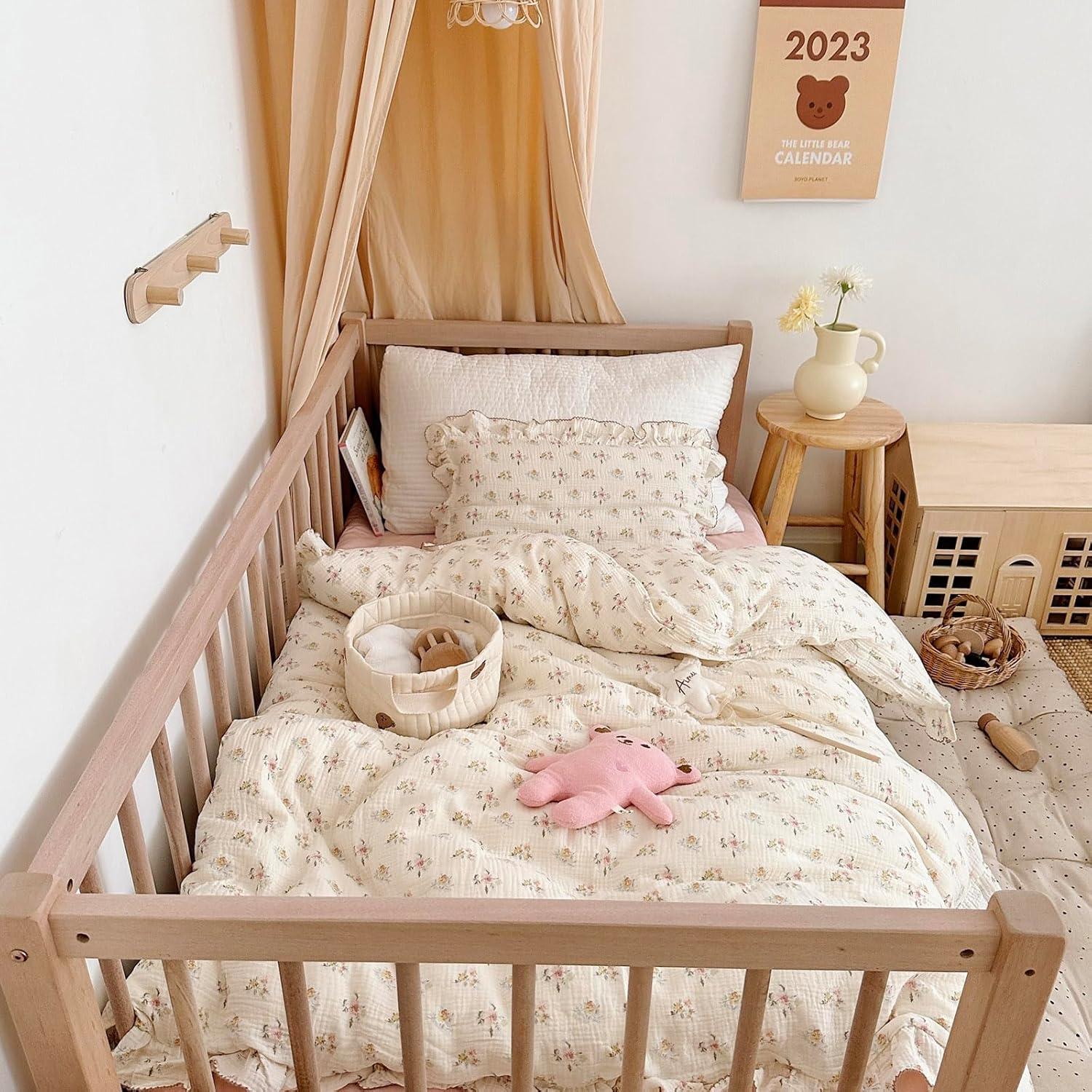 Cubierta de Edredón de Muselina AOJIM 119x150 cm Floral