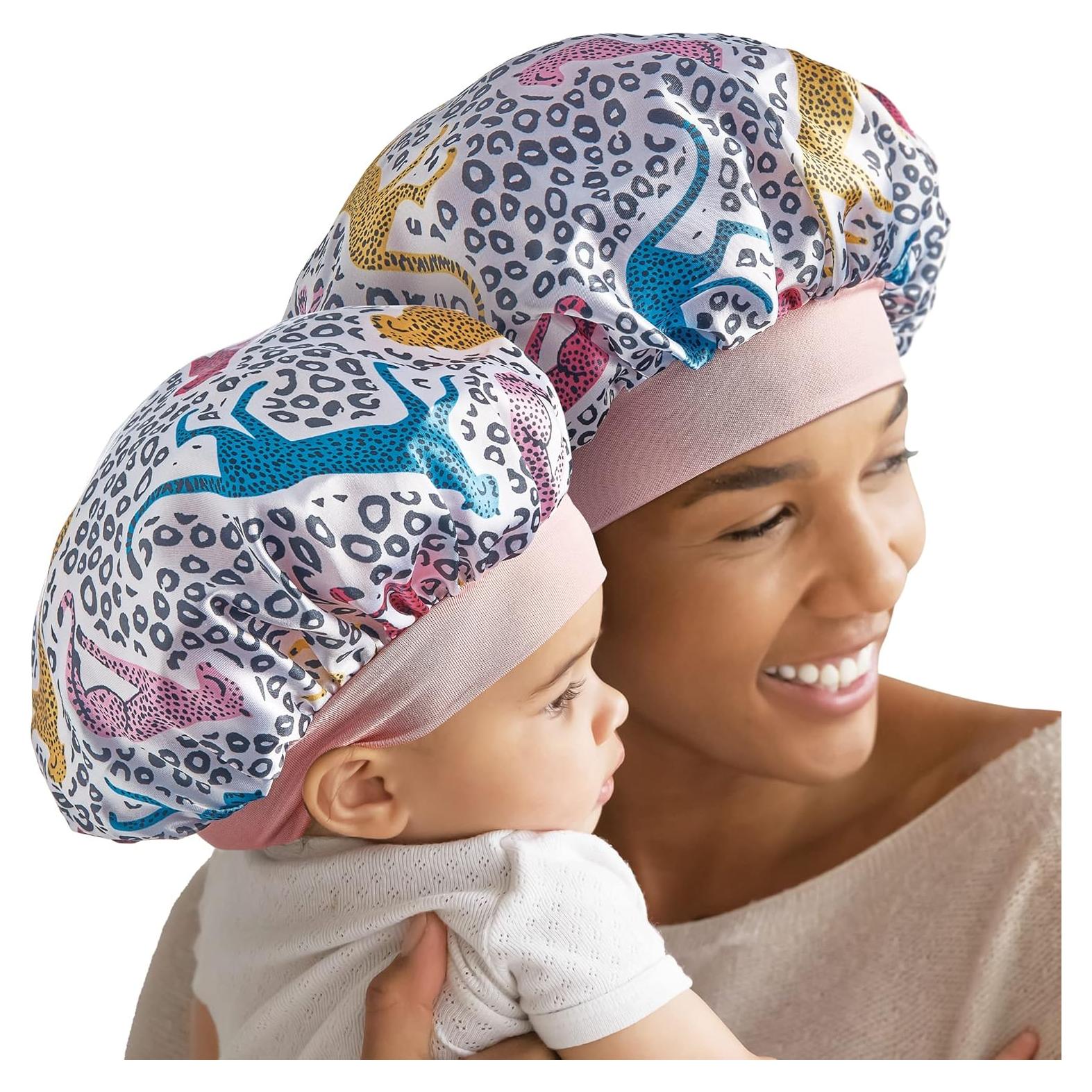 Gorro de Satén 2-en-1 Mamá e Hijo Red by Kiss Leopardo