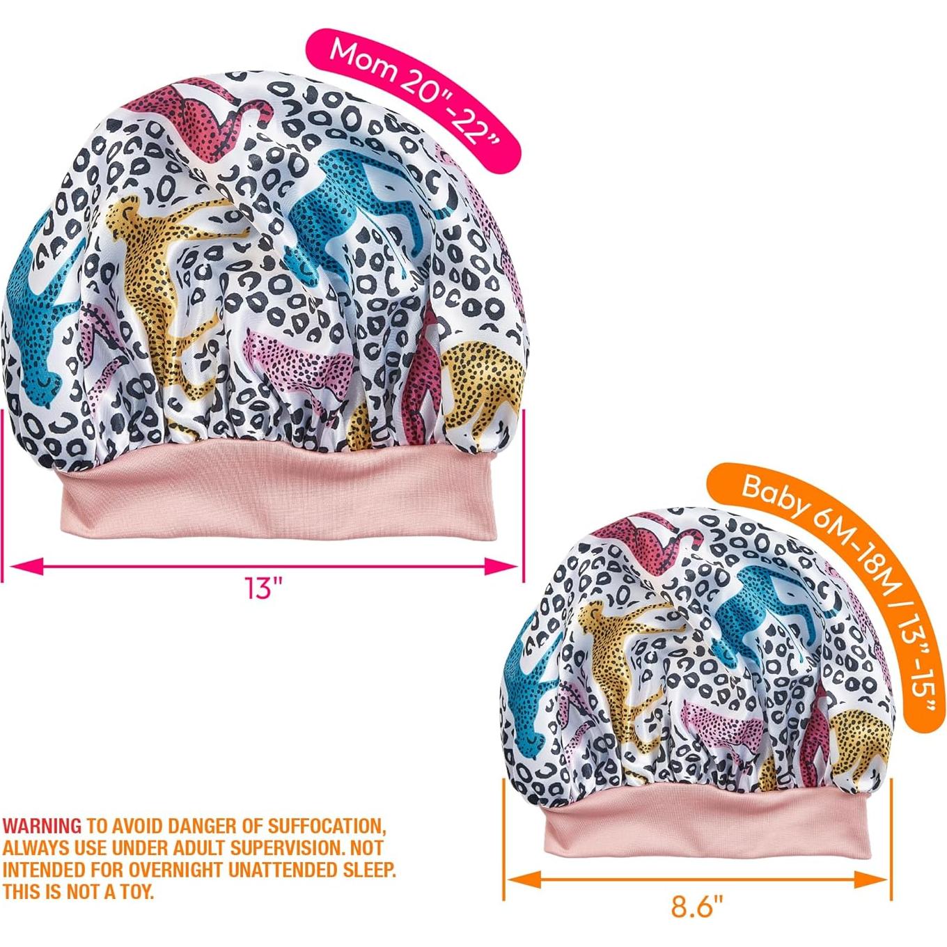 Gorro de Satén 2-en-1 Mamá e Hijo Red by Kiss Leopardo