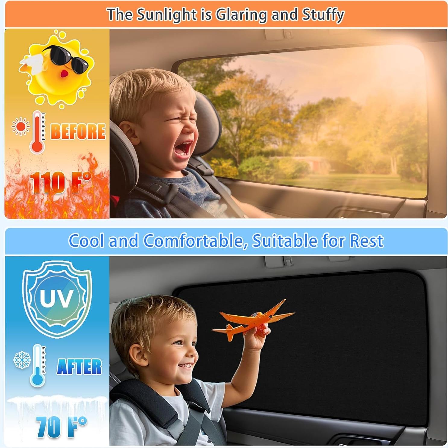 Cortinas de Ventana para Auto ZATOOTO Suede 42.4x80cm