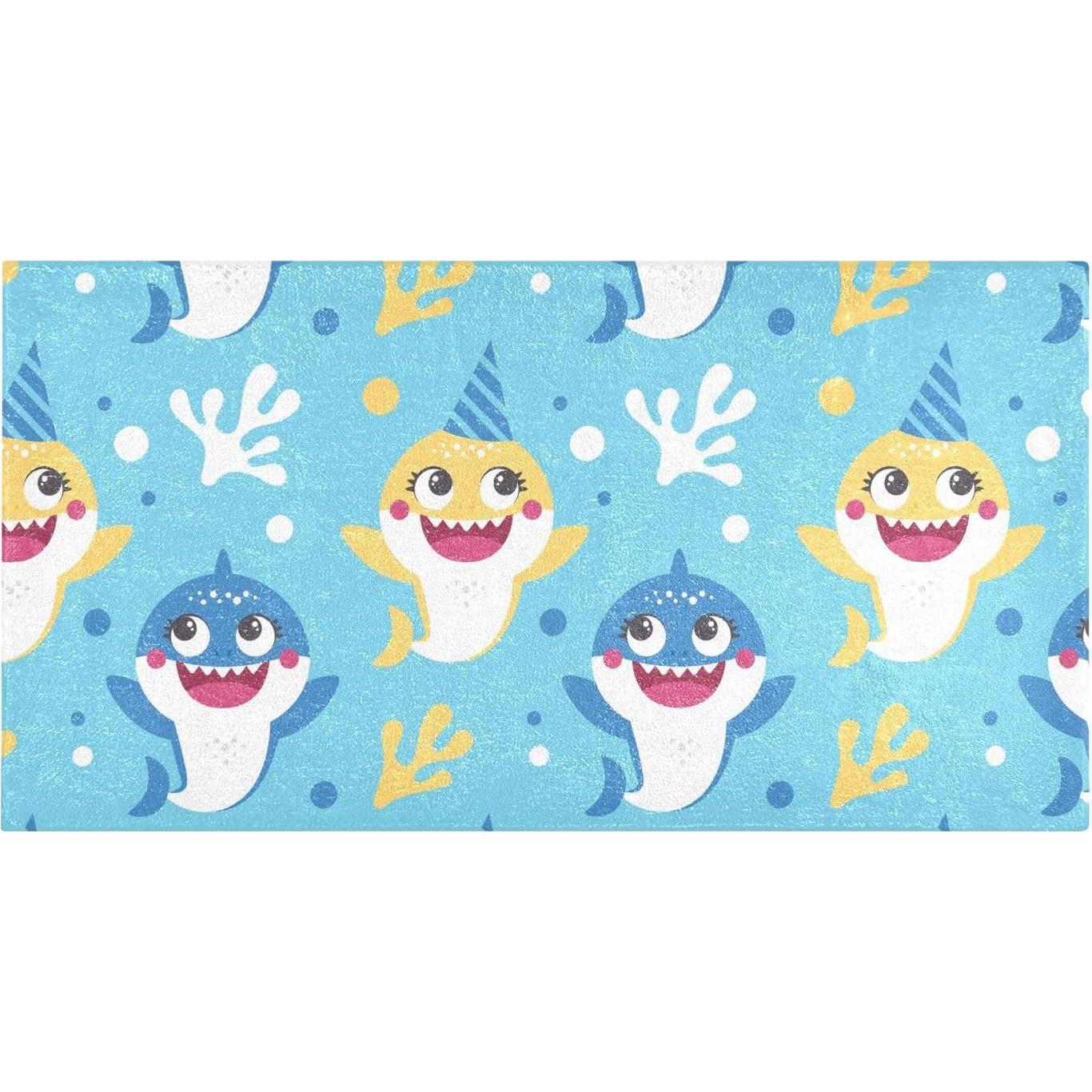 Alfombra de baño BOENLE tiburón azul 99x51cm antideslizante