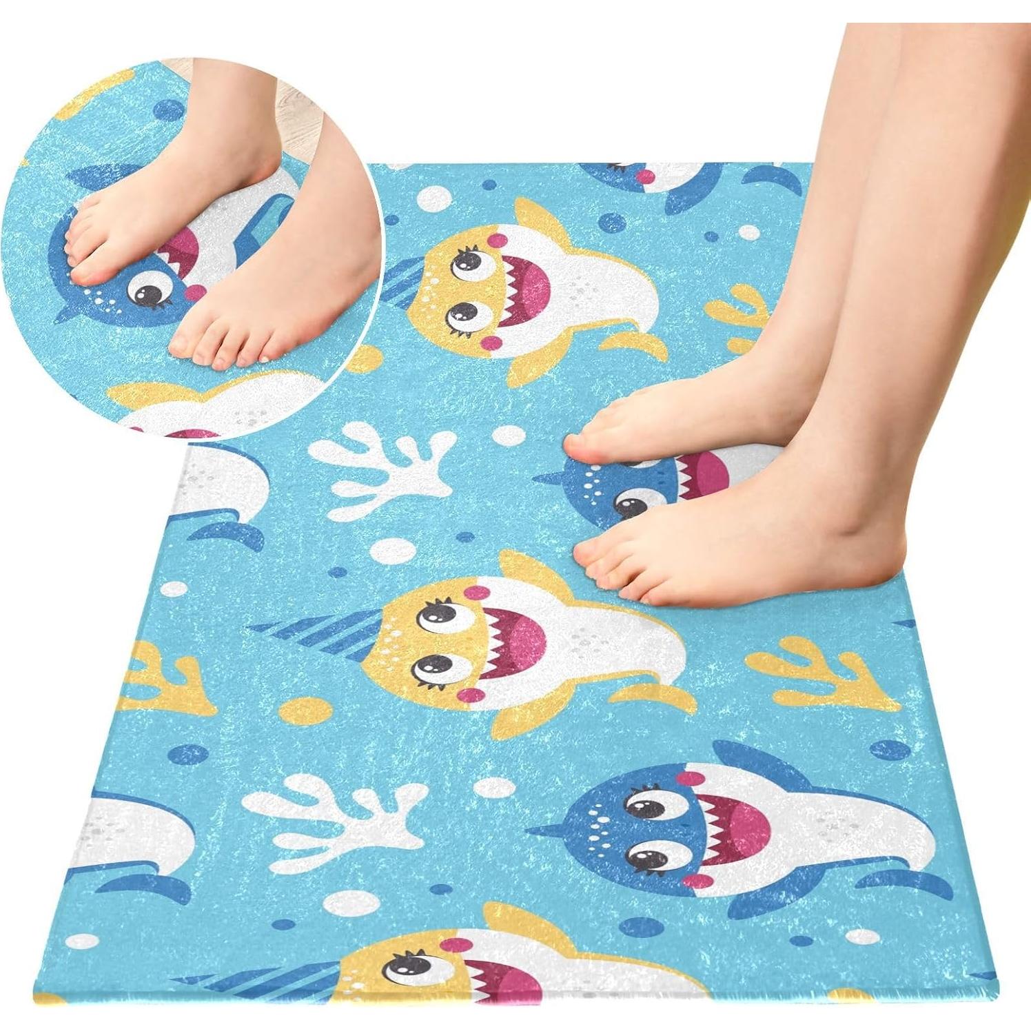Alfombra de baño BOENLE tiburón azul 99x51cm antideslizante