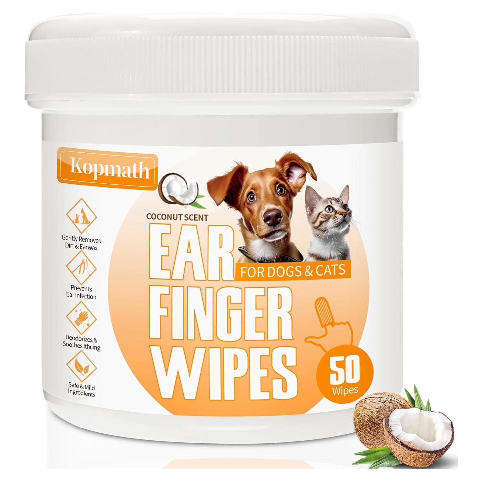 Toallitas Limpiadoras para Oídos de Perro Kopmath 50 Unidades