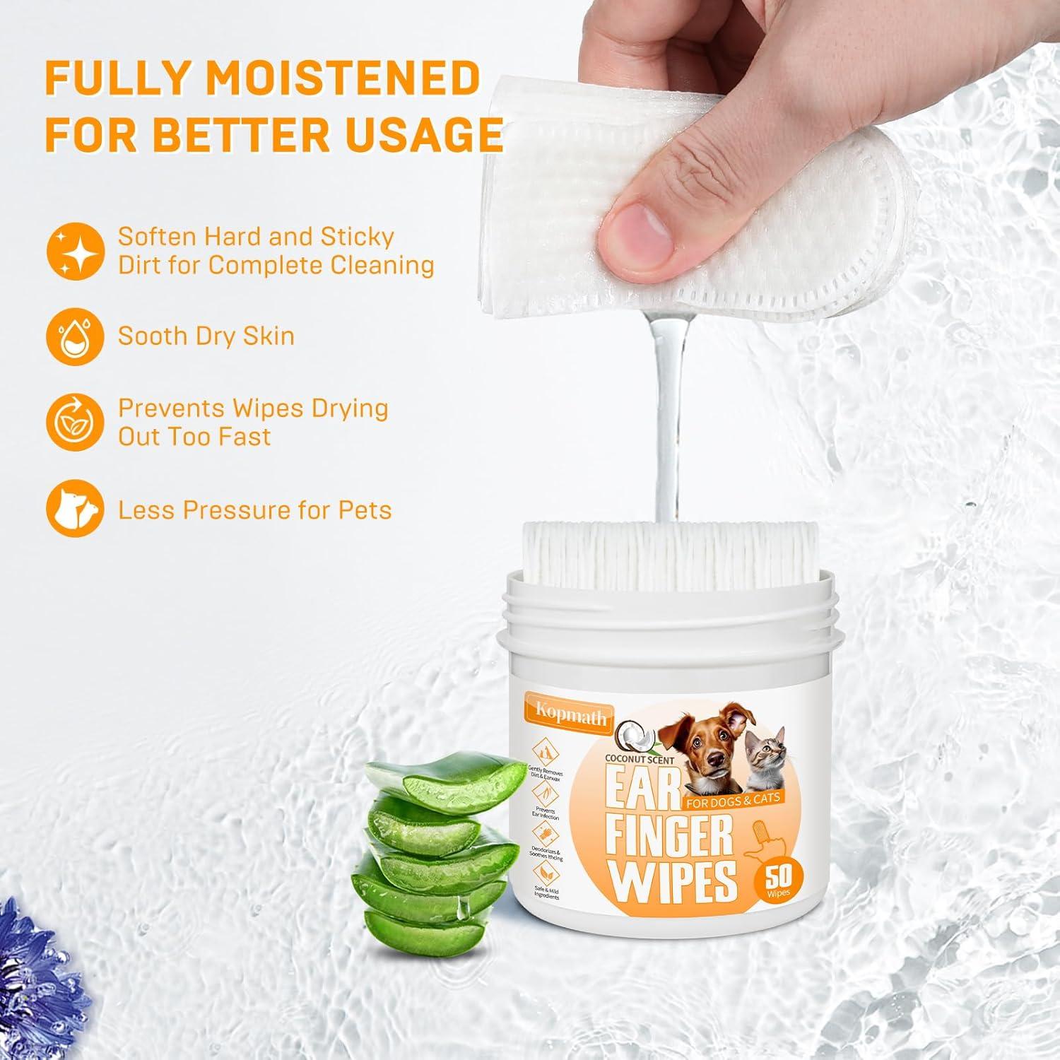 Toallitas Limpiadoras para Oídos de Perro Kopmath 50 Unidades