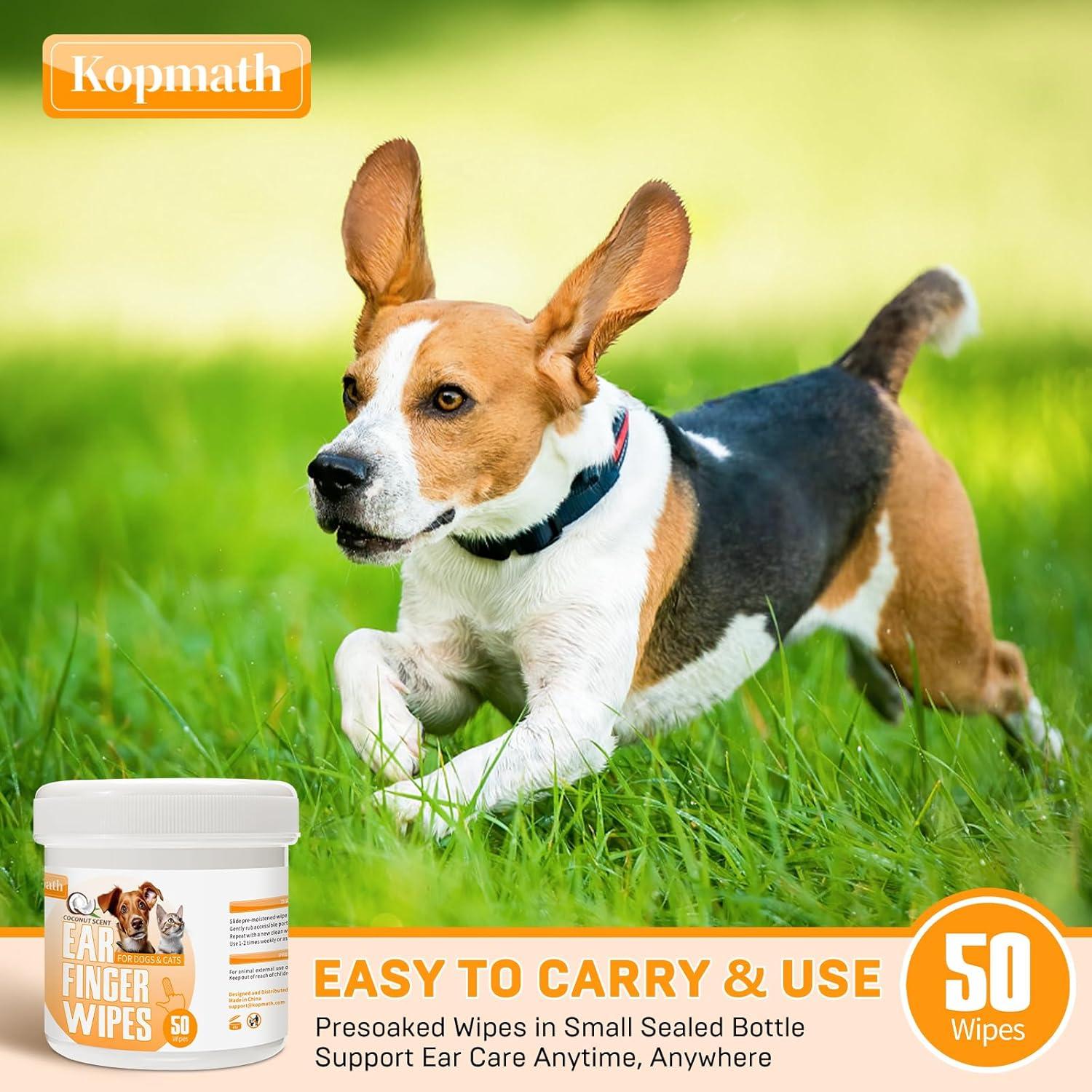 Toallitas Limpiadoras para Oídos de Perro Kopmath 50 Unidades