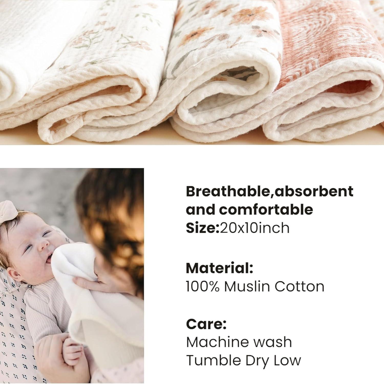 Paquete de 6 Paños de Muselina Konssy 100% Algodón Naranja