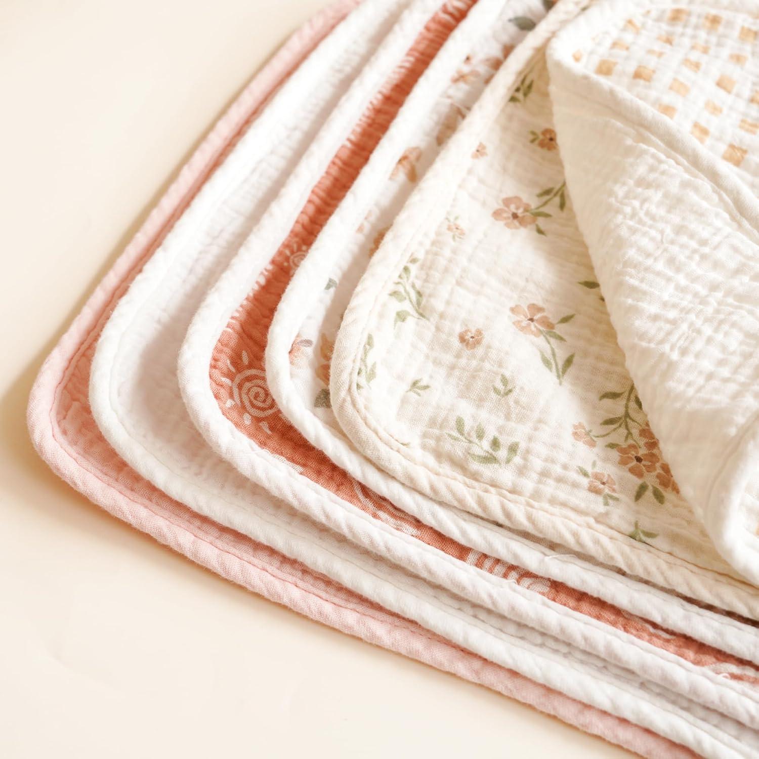 Paquete de 6 Paños de Muselina Konssy 100% Algodón Naranja