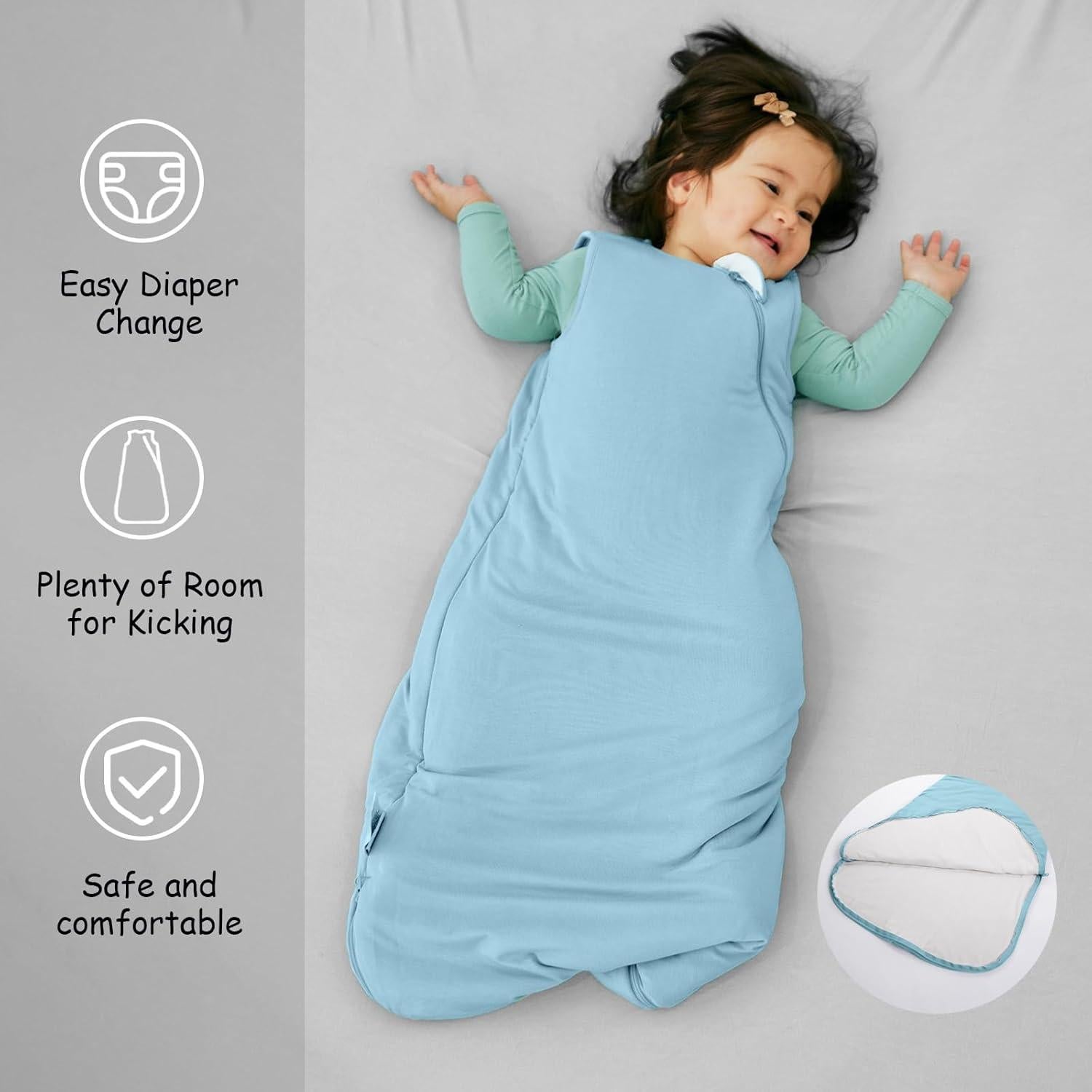 Saco de dormir Supersoft Unisex 0-6 meses 1.0 Tog Azul