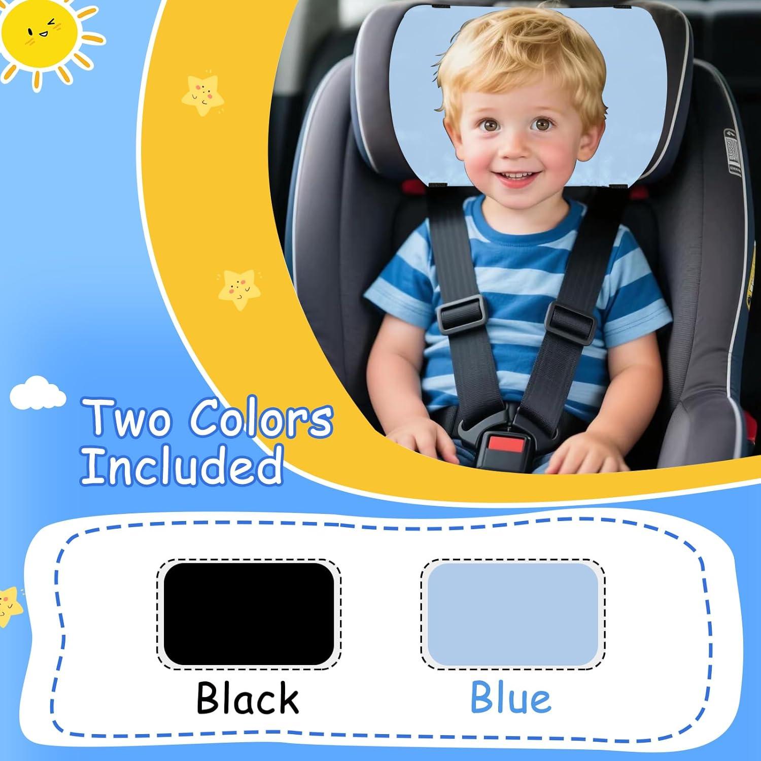 Paquete de 2 fundas de reposacabezas de satén para bebé - Negro y Azul