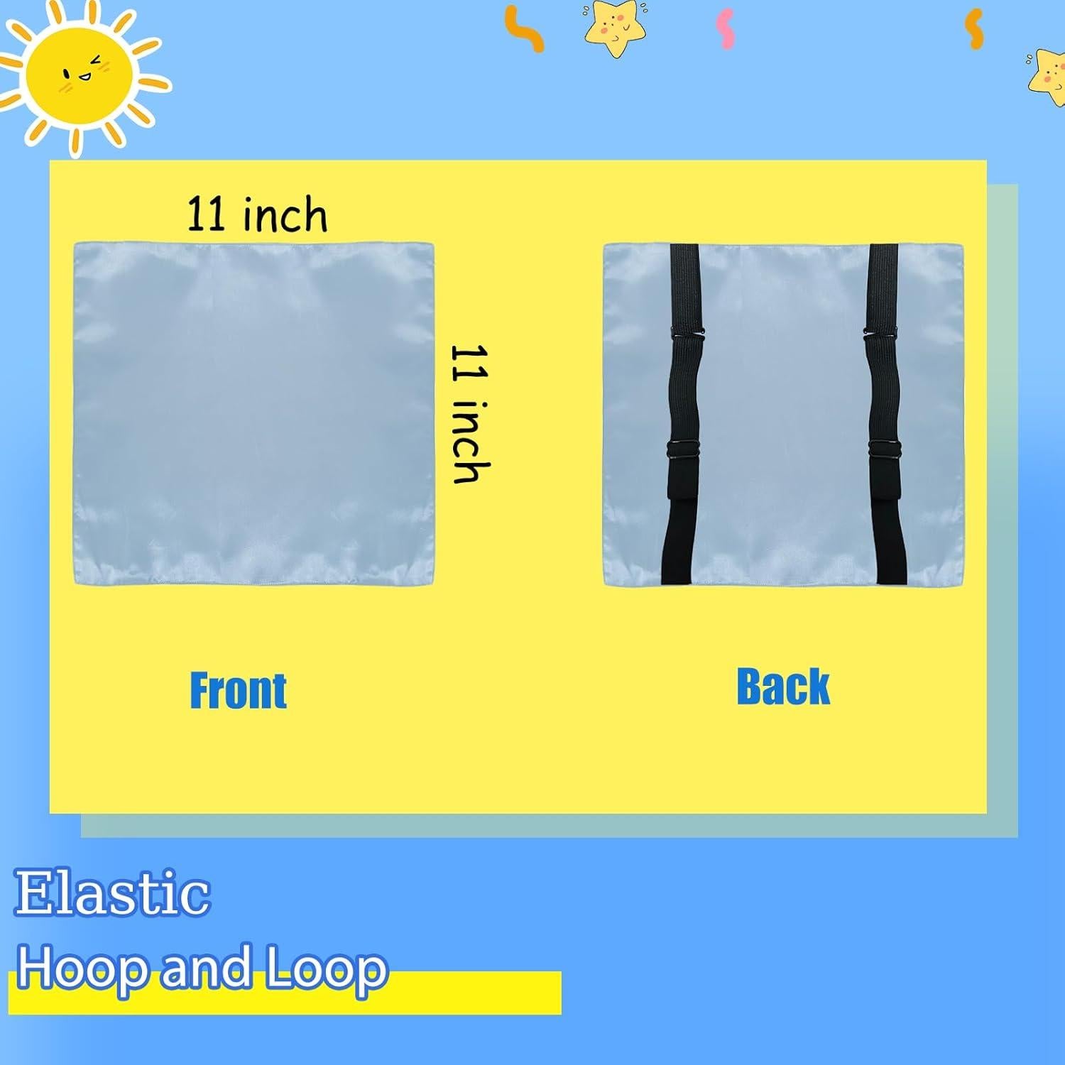 Paquete de 2 fundas de reposacabezas de satén para bebé - Negro y Azul