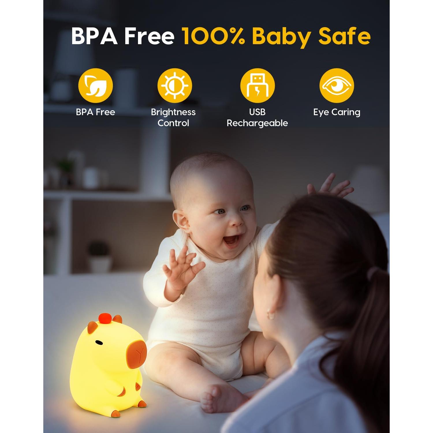 Luz Nocturna Amaredom Capibara LED Regulable USB 1200mAh