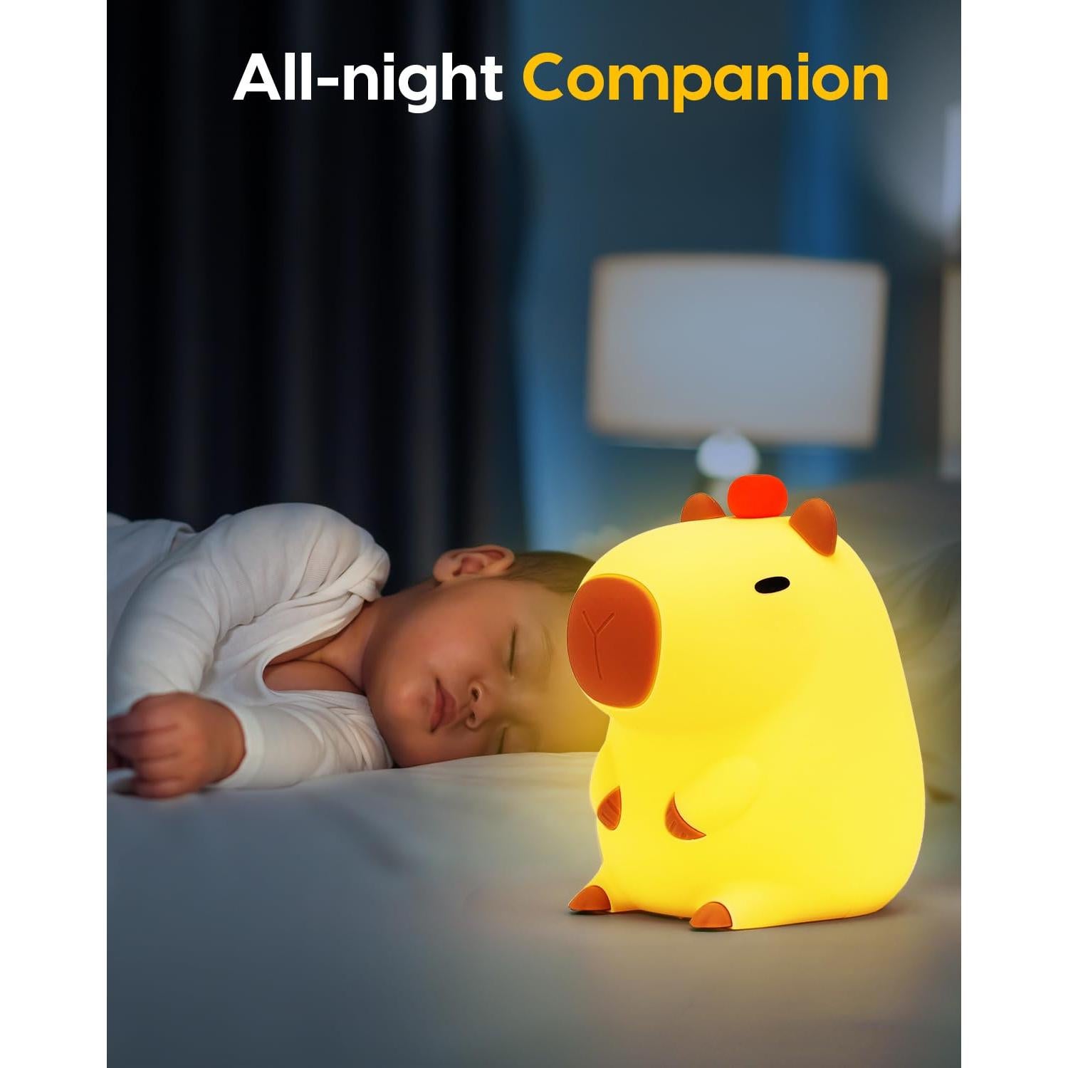 Luz Nocturna Amaredom Capibara LED Regulable USB 1200mAh