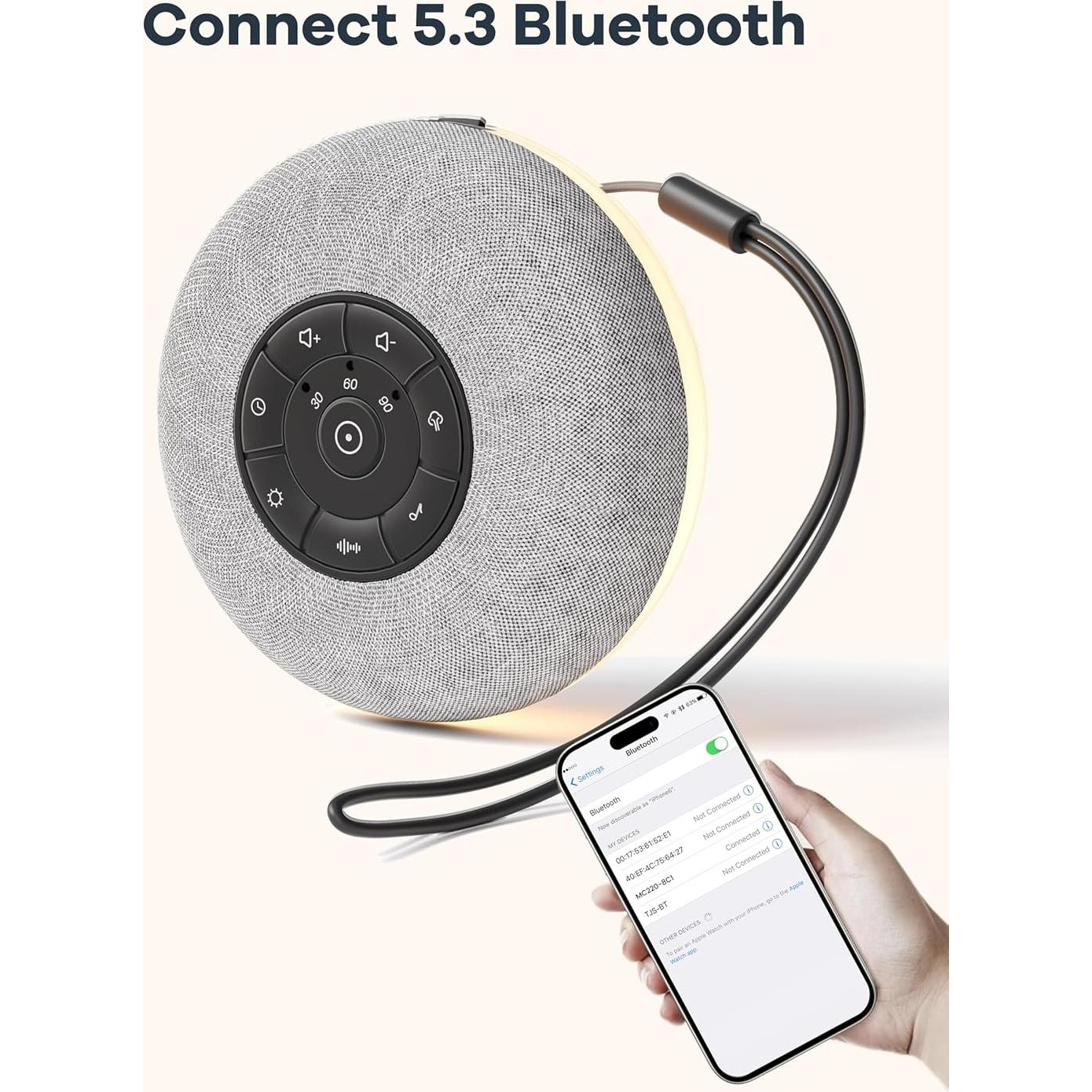 Máquina de Sonido Portátil Wildley MC220, 39 Sonidos Calmantes