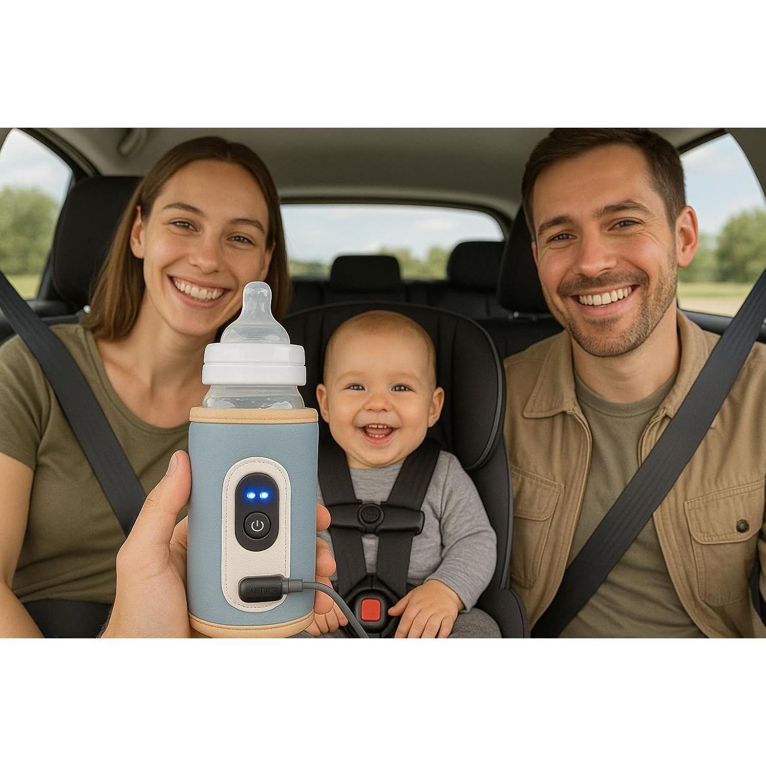 Calentador de Biberones Portátil USB - Pantalla Digital, 5 Temperaturas