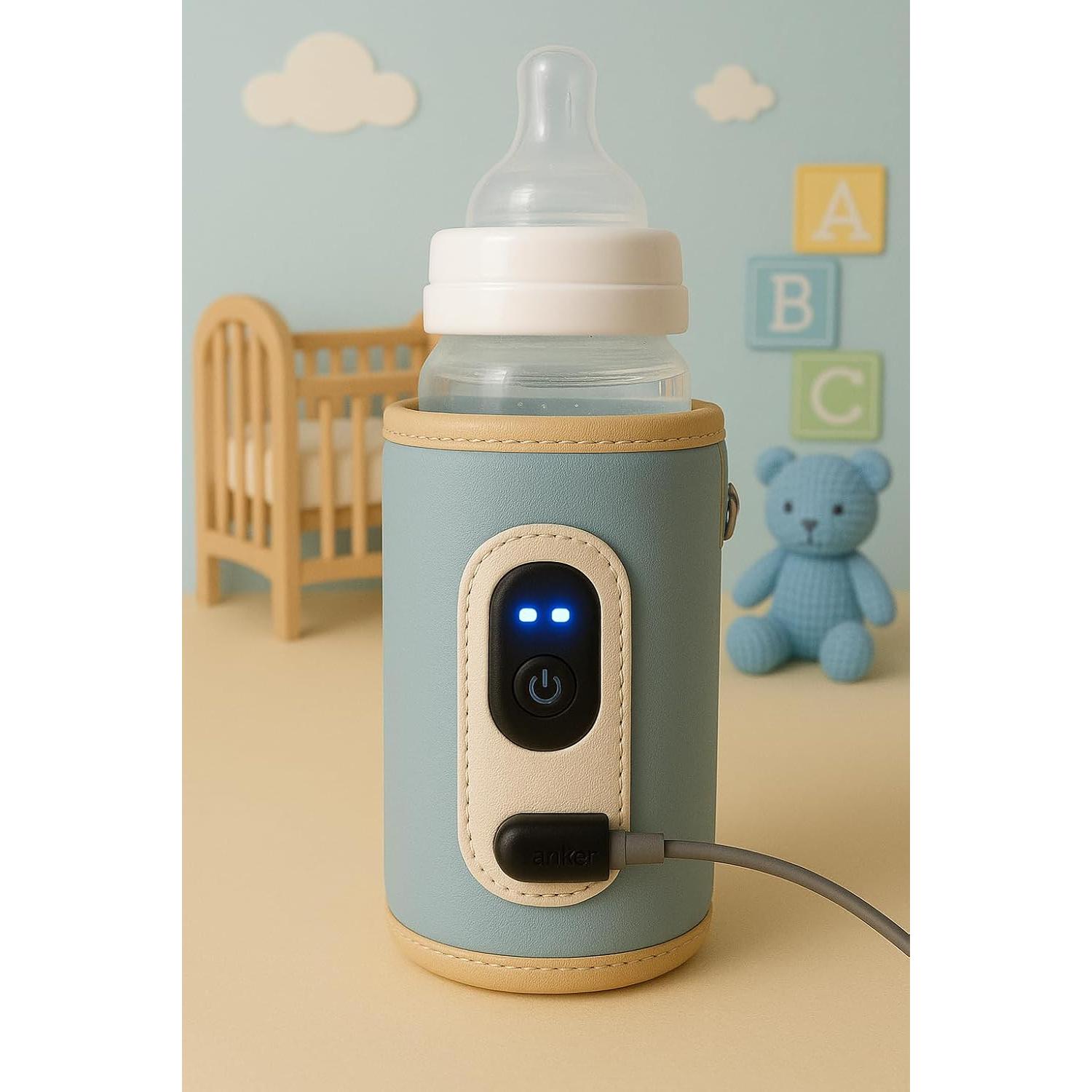 Calentador de Biberones Portátil USB - Pantalla Digital, 5 Temperaturas