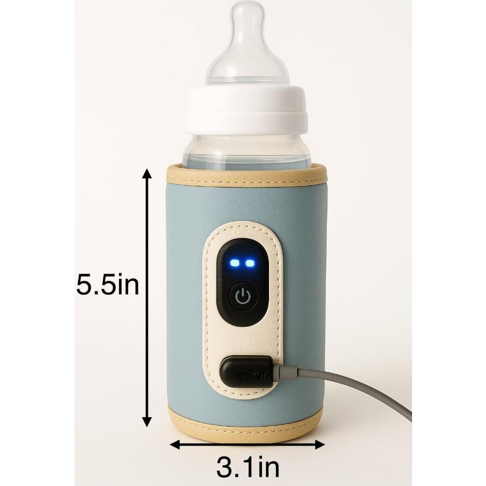 Calentador de Biberones Portátil USB - Pantalla Digital, 5 Temperaturas