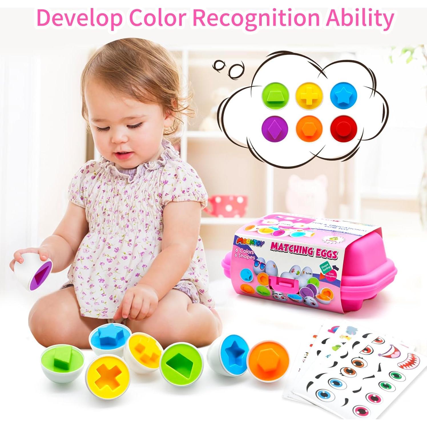 Juguetes Educativos MOONTOY Huevos de Emparejamiento 6 Piezas