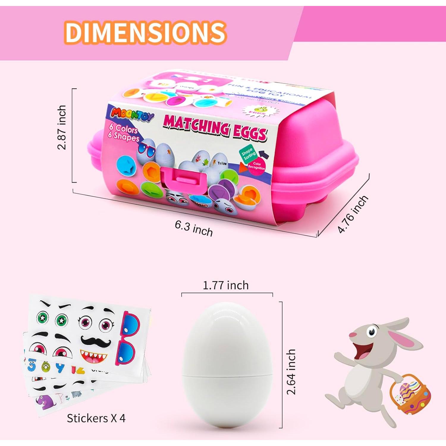 Juguetes Educativos MOONTOY Huevos de Emparejamiento 6 Piezas