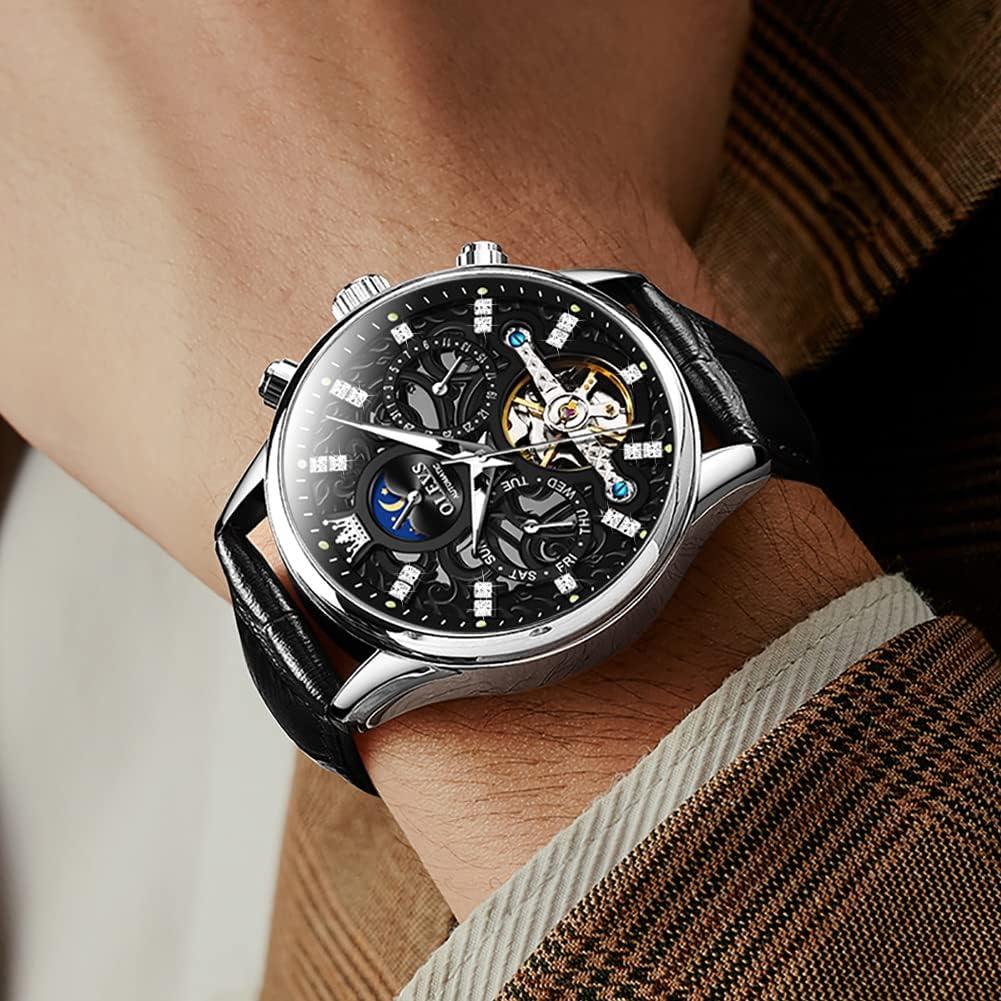 Reloj Esqueleto Automático OLEVS GX-S-G6658HP-BH Cuero Negro