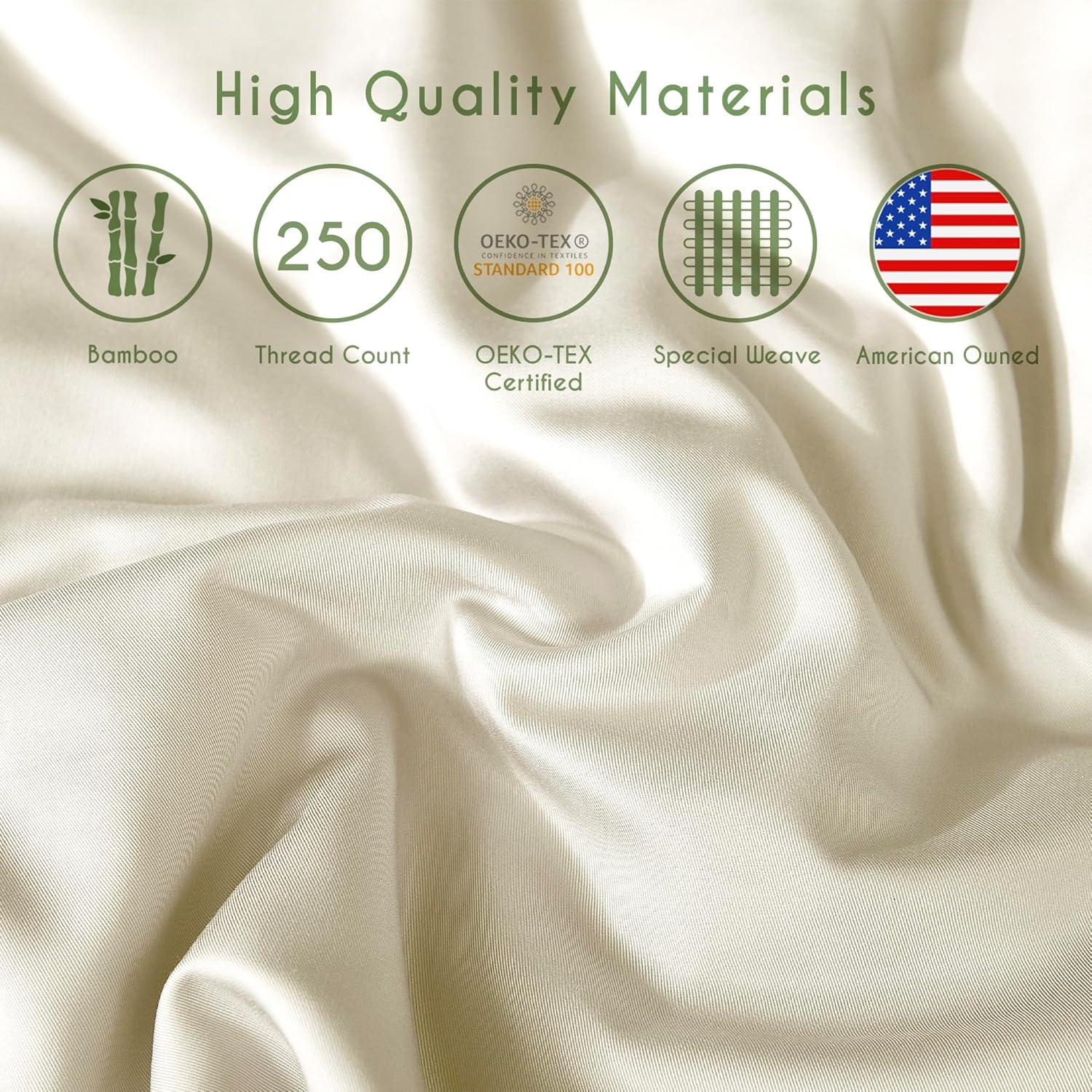 Juego de Sábanas de Rayón de Bambú Home Environment Reina Marfil