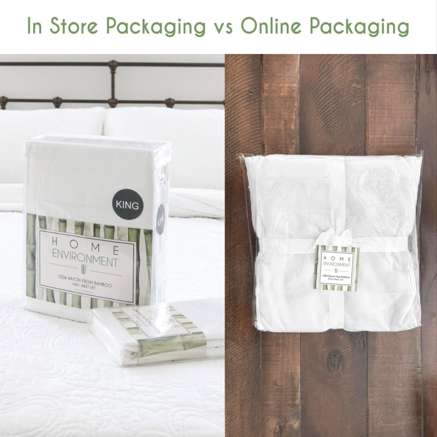 Juego de Sábanas de Rayón de Bambú Home Environment Reina Marfil