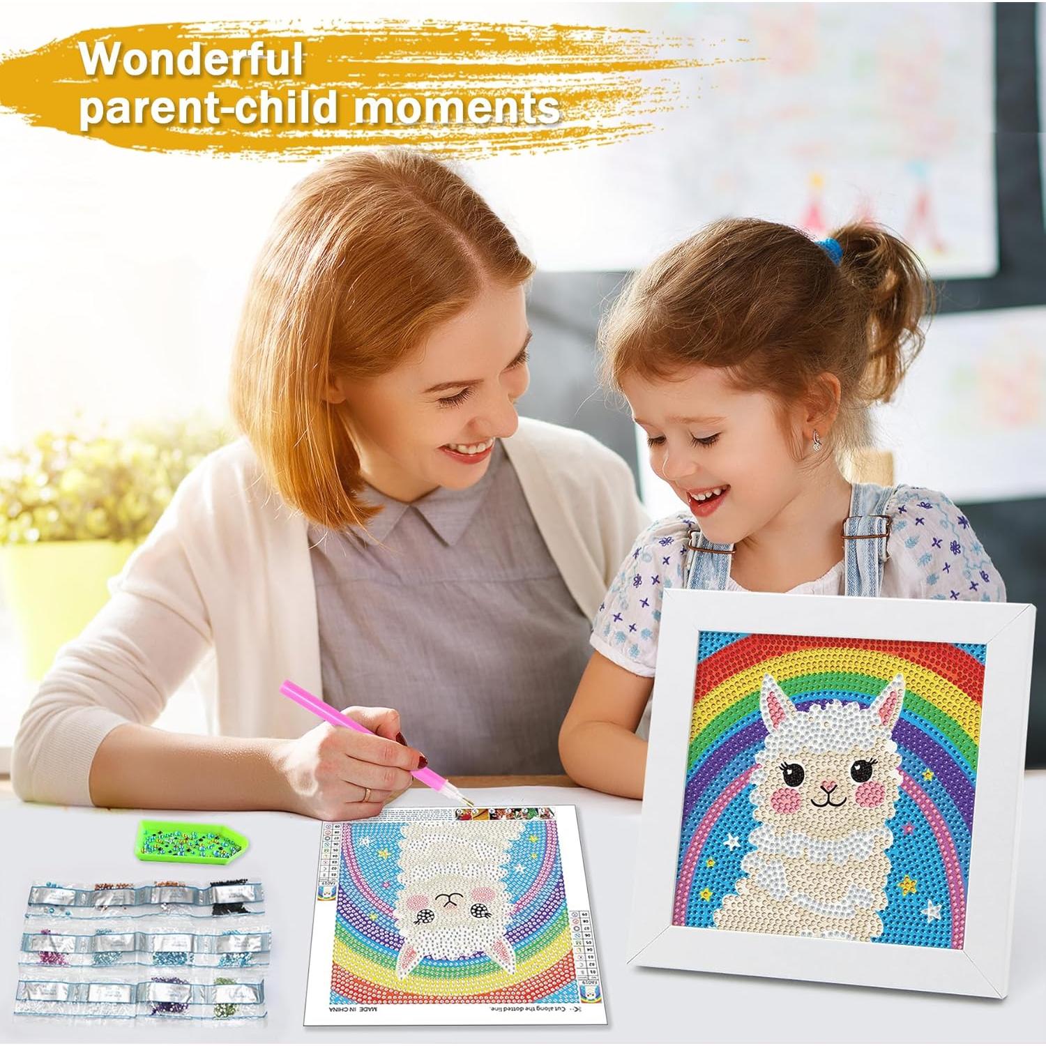 Kit de Pintura de Diamantes Lesaonsy Alpaca 15x15cm con Marco