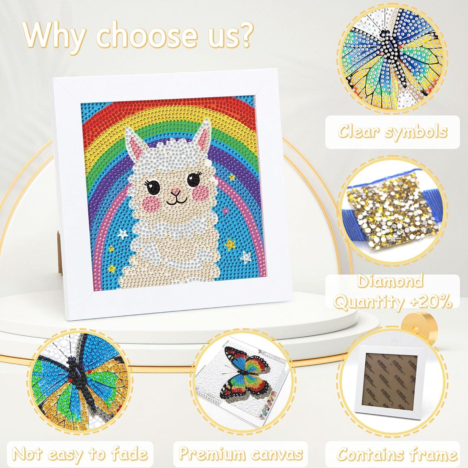 Kit de Pintura de Diamantes Lesaonsy Alpaca 15x15cm con Marco